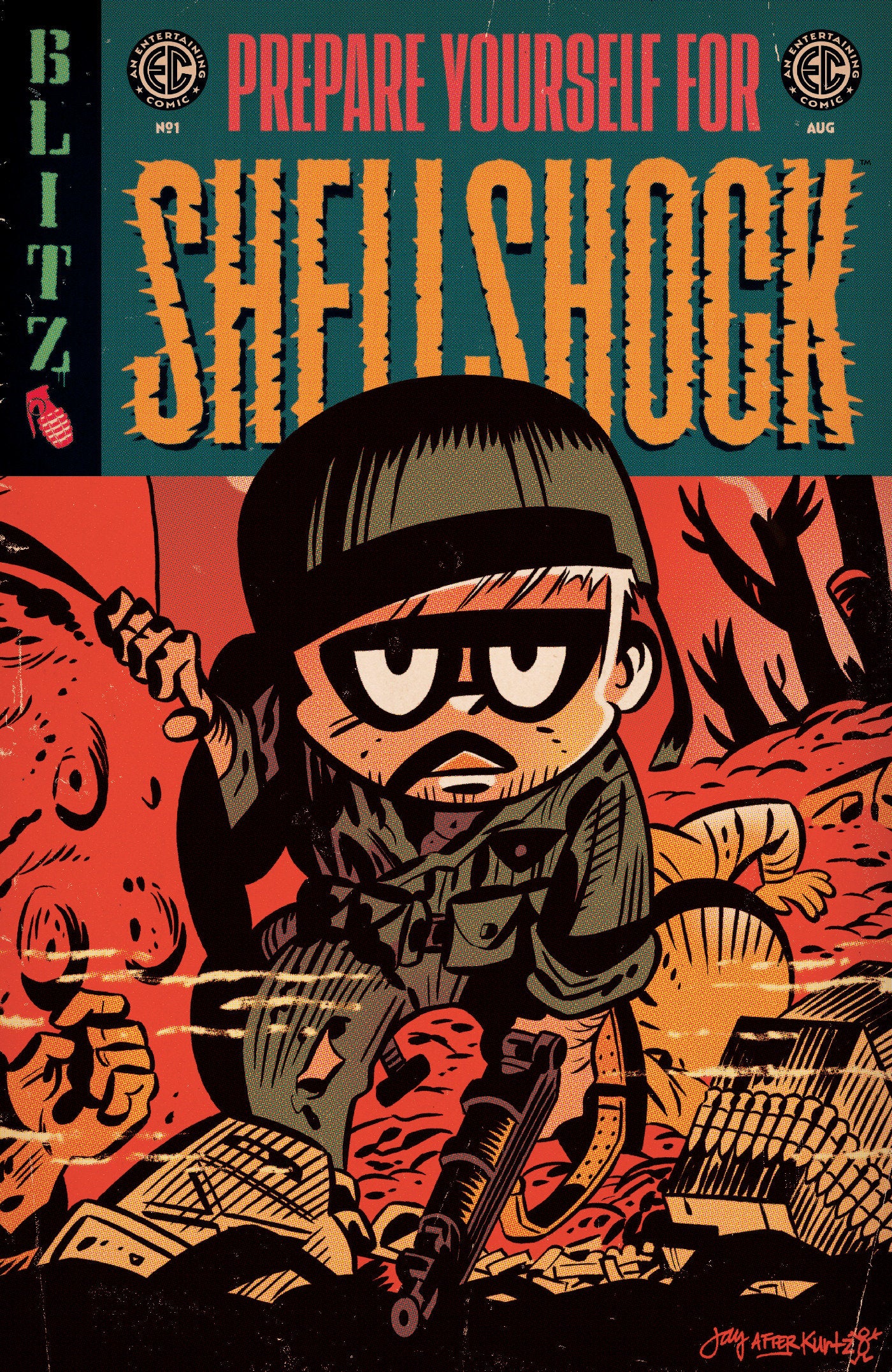 EC Shellshock #1 1:10 Cover E Jay Stephens EC Homage Variant