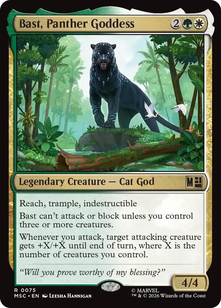 Bast, Panther Goddess - Green/White