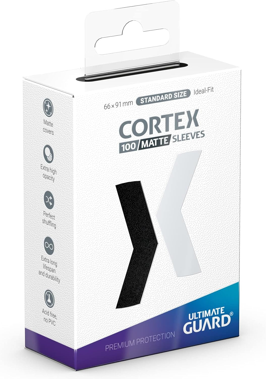 Ultimate Guard Cortex Card Sleeves, 100 Standard Size TCG Sleeves, 66 x 91mm, Black