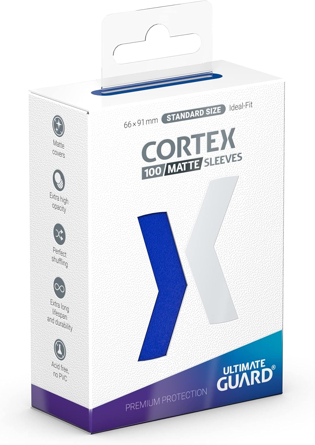 Ultimate Guard Cortex Card Sleeves, 100 Standard Size TCG Sleeves, 66 x 91mm, Blue