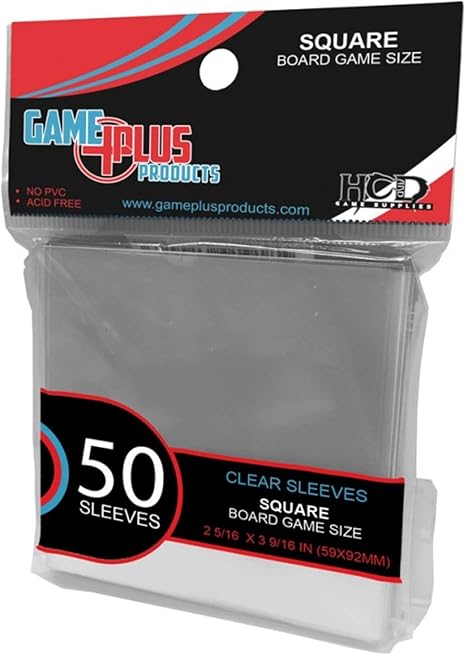 Game Plus Clear Sleeve 70mm x 70mm - 50 Sleeves