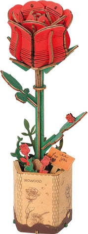 Rowood DIY Wooden Flower Kit - Red Rose
