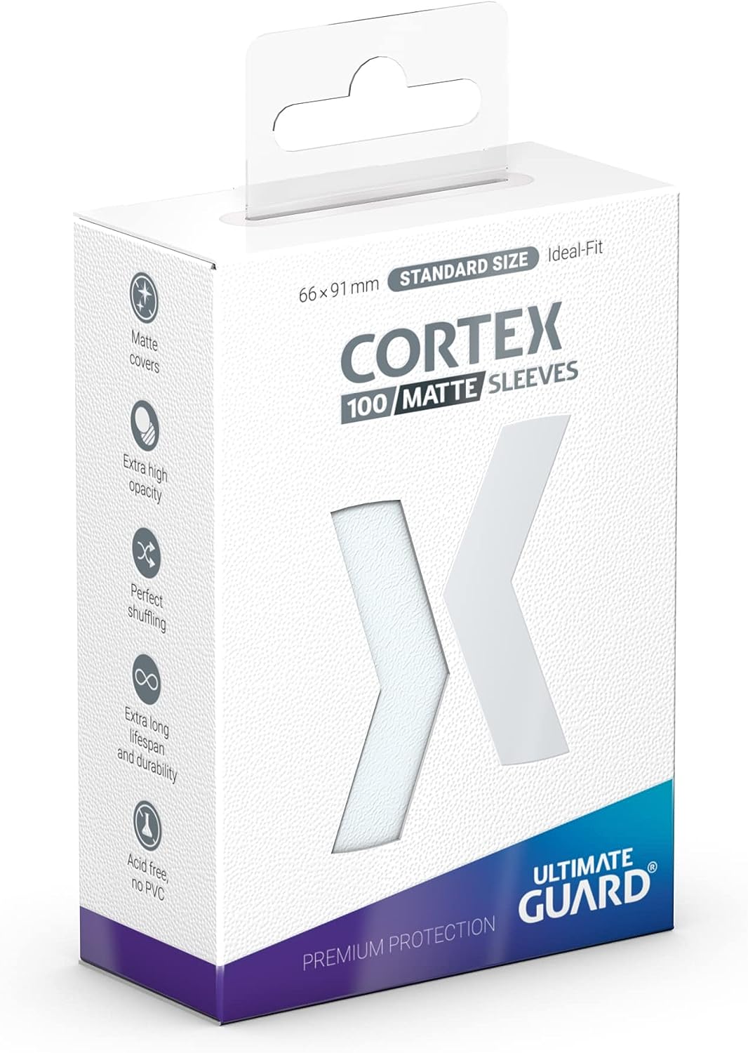 Ultimate Guard Cortex Sleeves Matte Standard Size  66 x 91mm, Transparent Matte