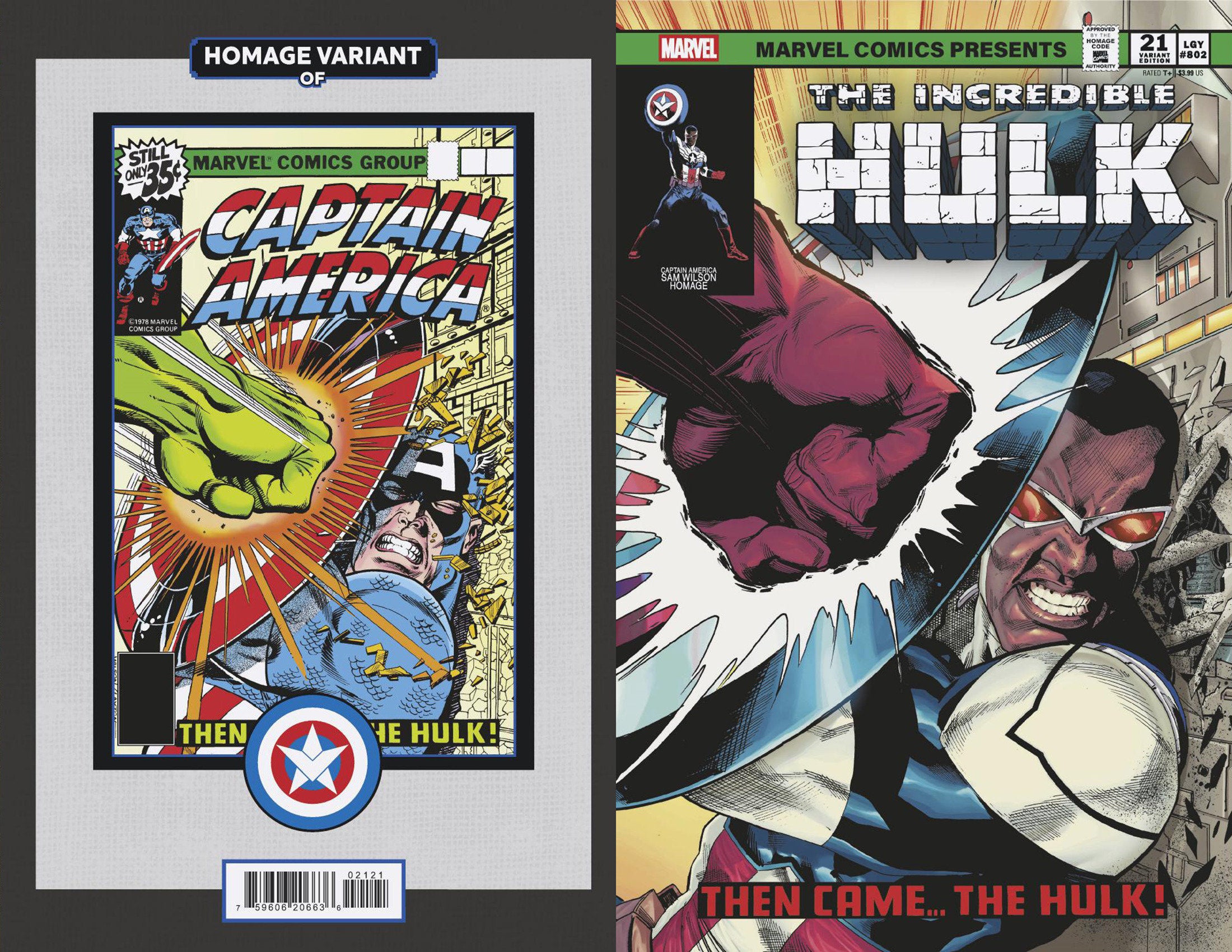 Incredible Hulk #21 Captain America Sam Wilson Homage Variant