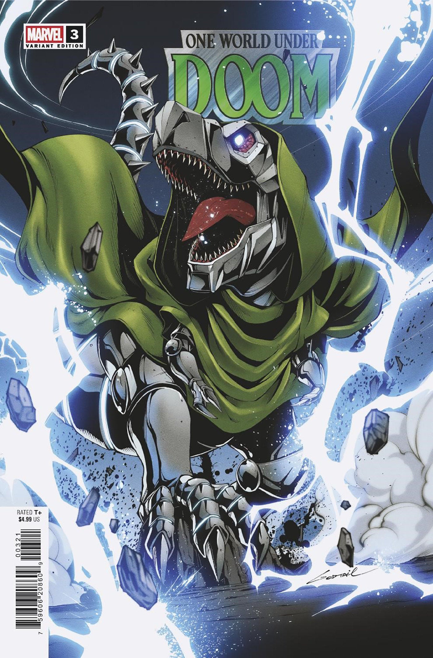 One World Under Doom #3 Godtail Doomasaur Variant
