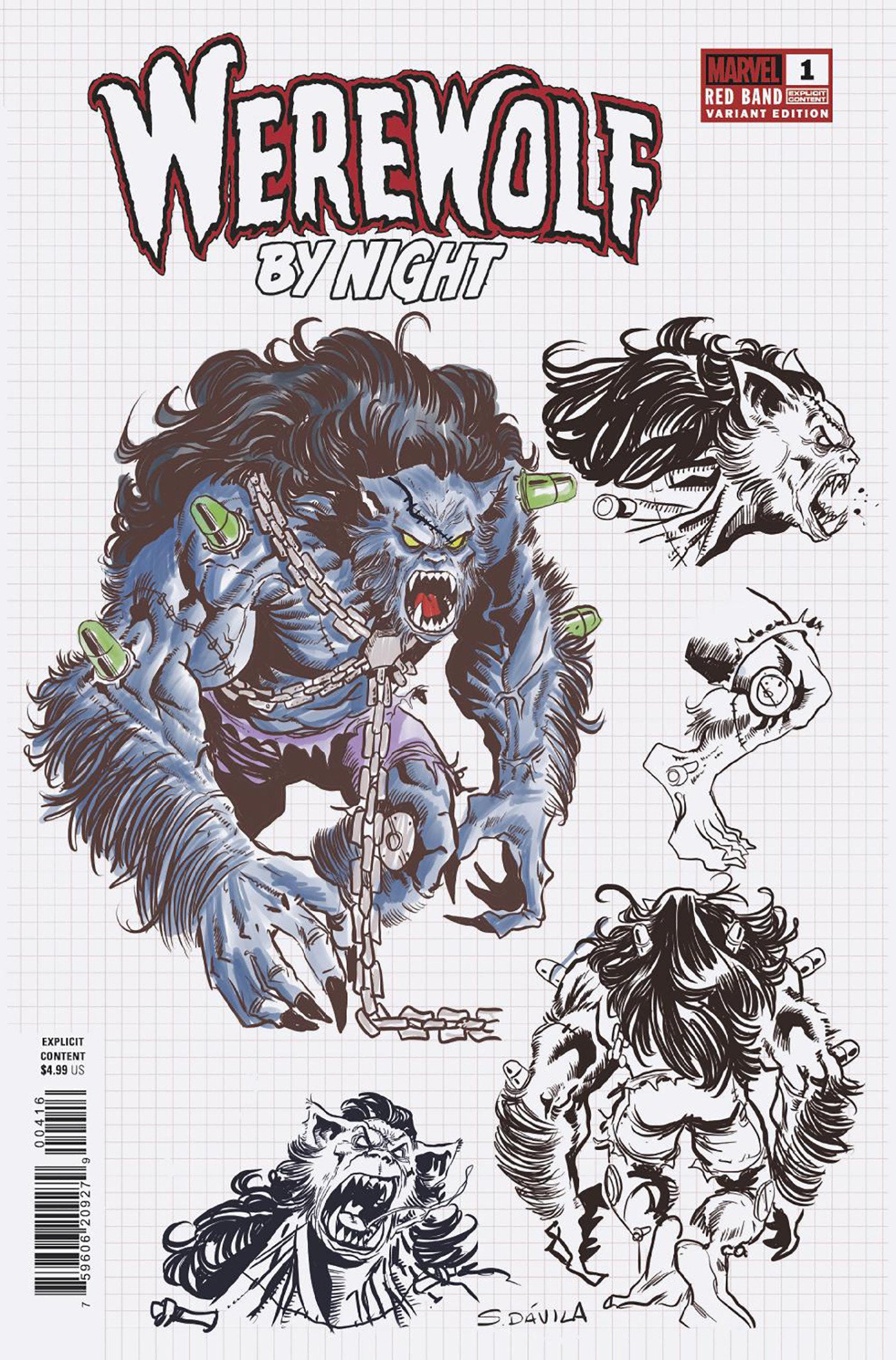 Werewolf By Night: Red Band #4 1:10 Sergio Davila Design Variant [Polybagged]