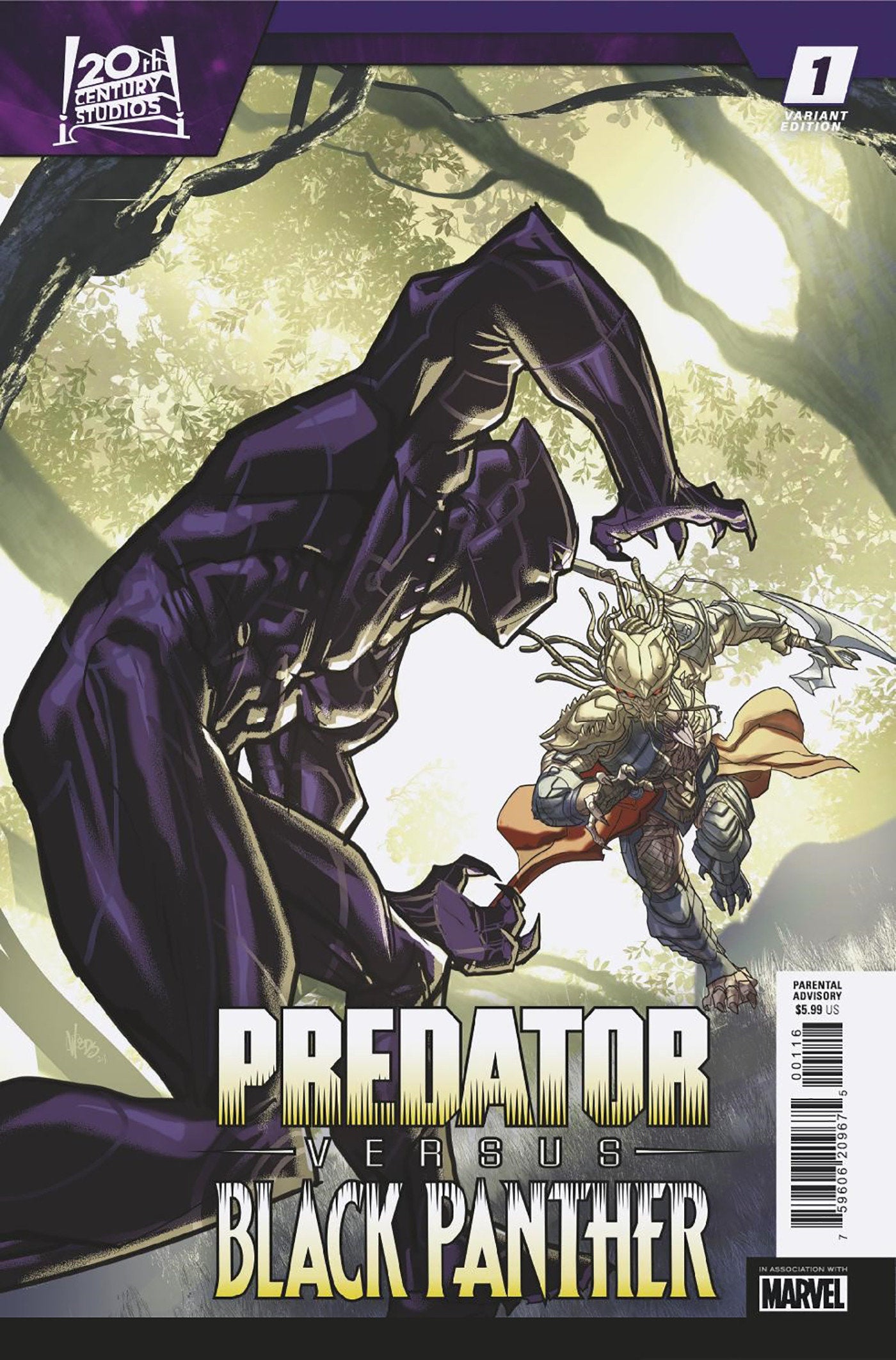 Predator vs. Black Panther #1 1:25 Woods Variant