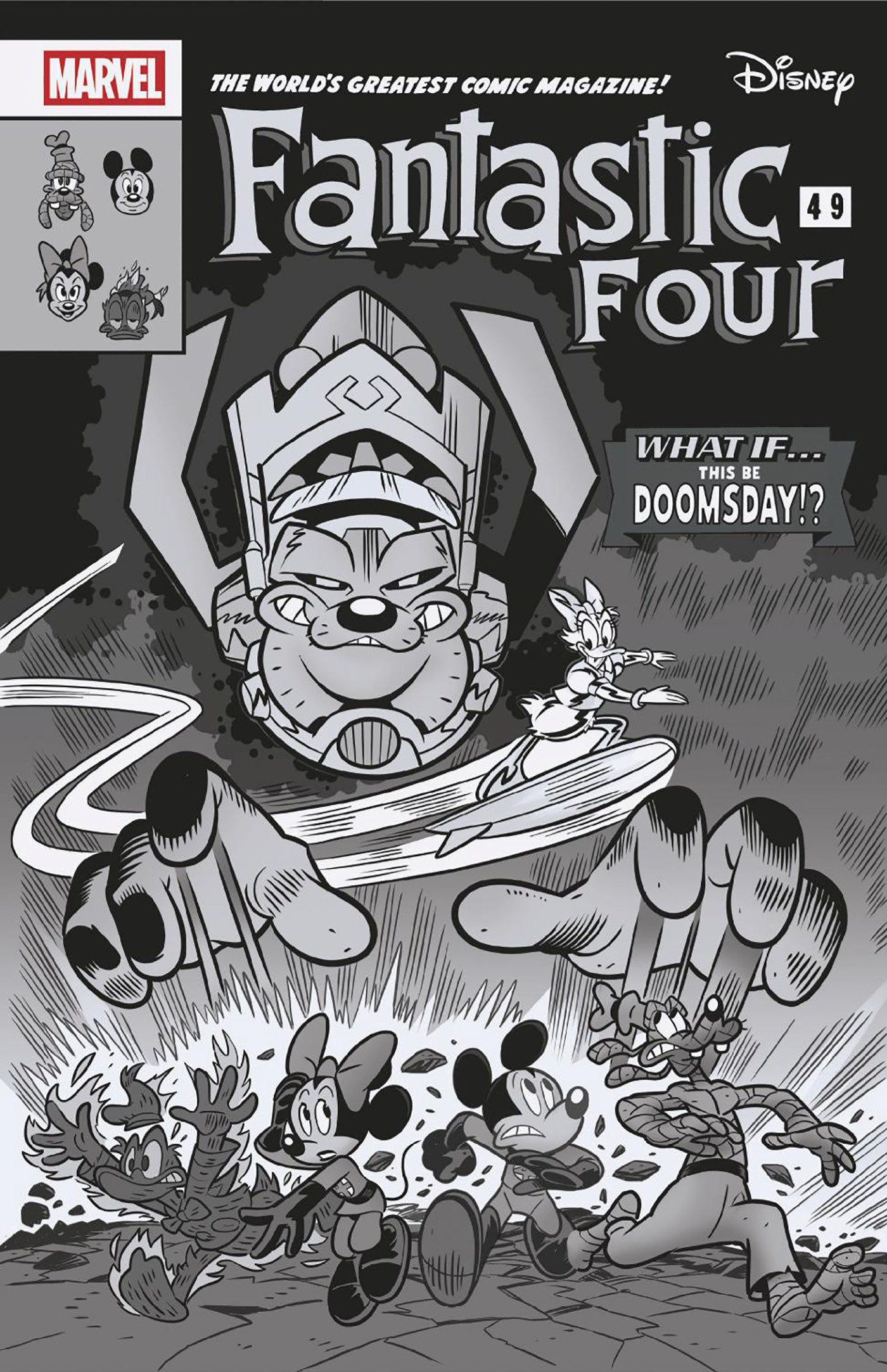 Fantastic Four #1 1:100 Lorenzo Pastrovicchio Black And White Disney What If? Fantastic Four Homage Variant (Damaged)