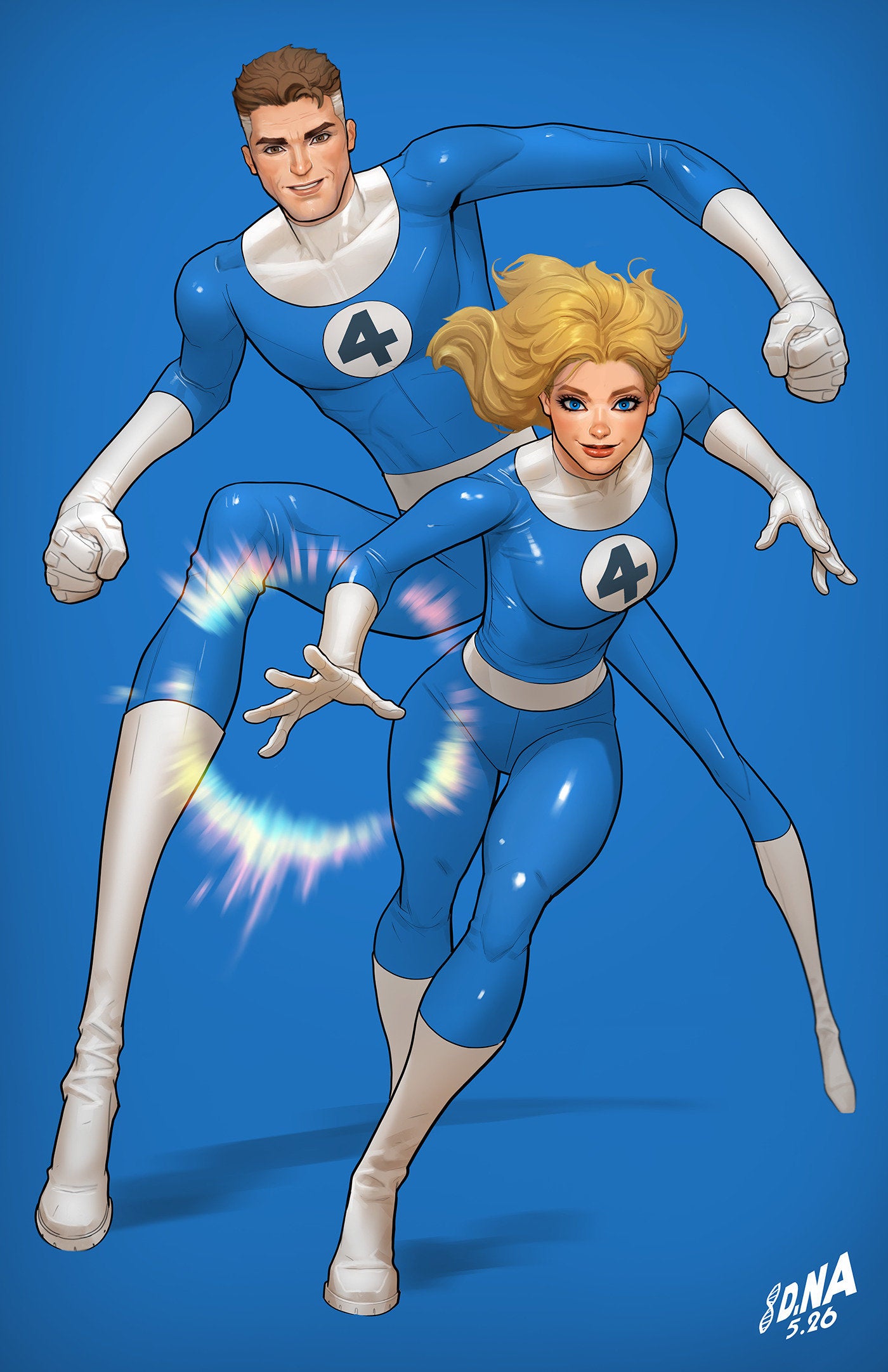 Fantastic Four #14 1:50 David Nakayama Color Block Blue Full Art Variant
