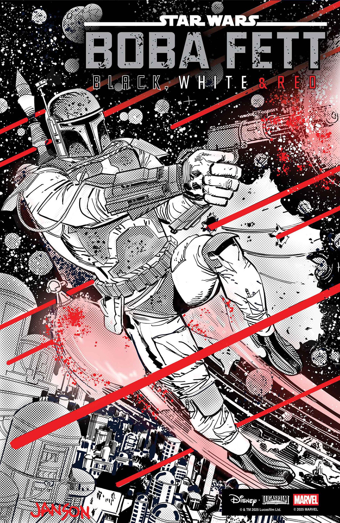 Star Wars: Boba Fett   Black, White & Red #3 1:25 Klaus Janson Variant