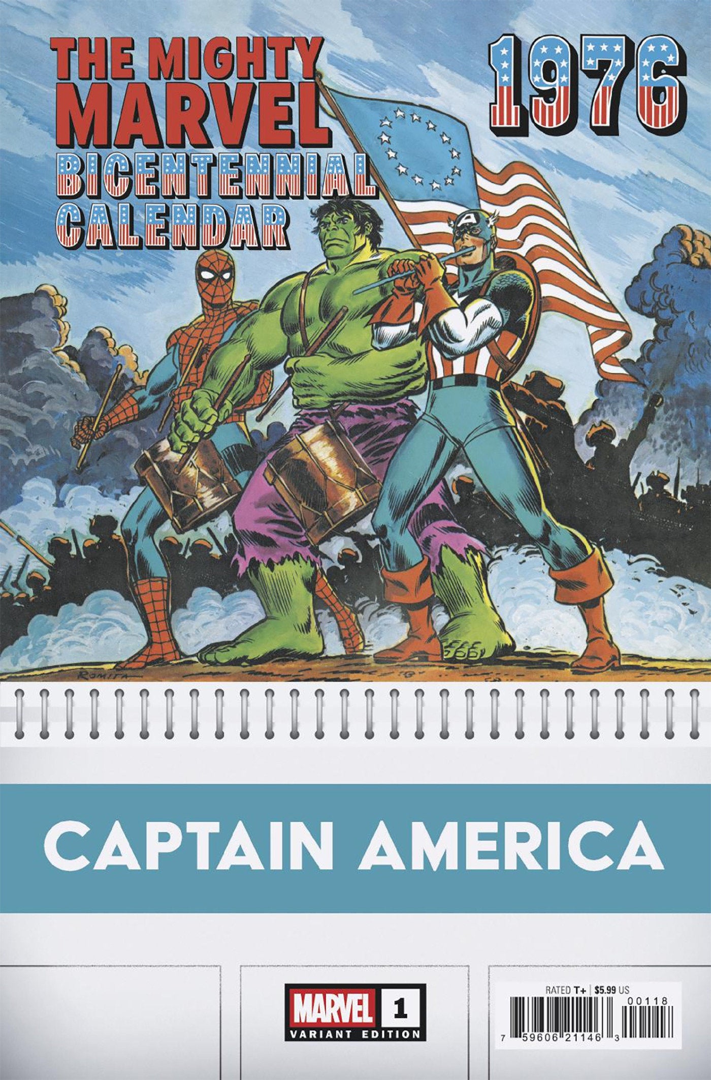 Captain America #1 1:50 John Romita Sr. Bicentennial Calendar Hidden Gem Variant