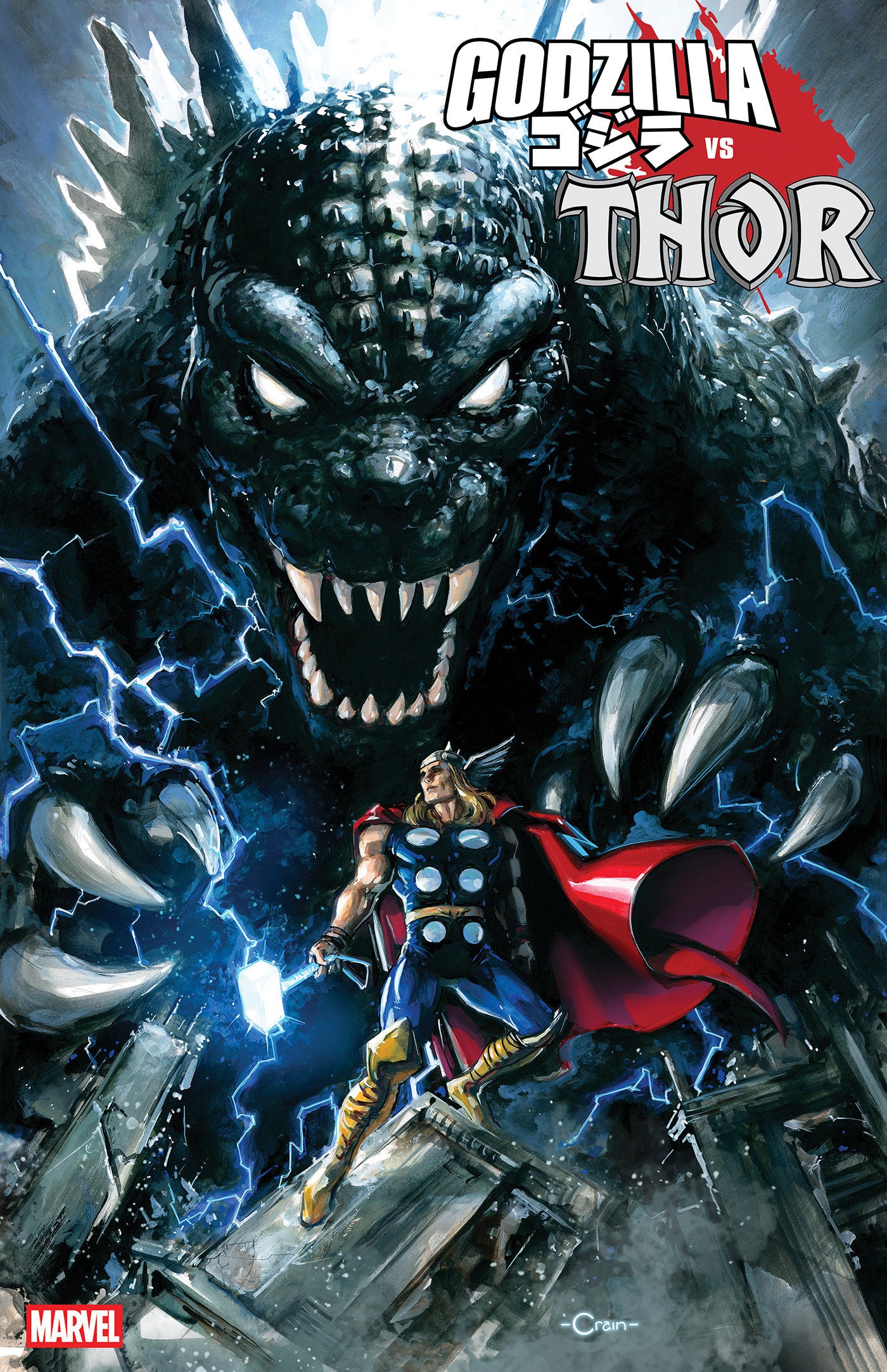 Godzilla vs. Thor #1 1:25 Clayton Crain Variant
