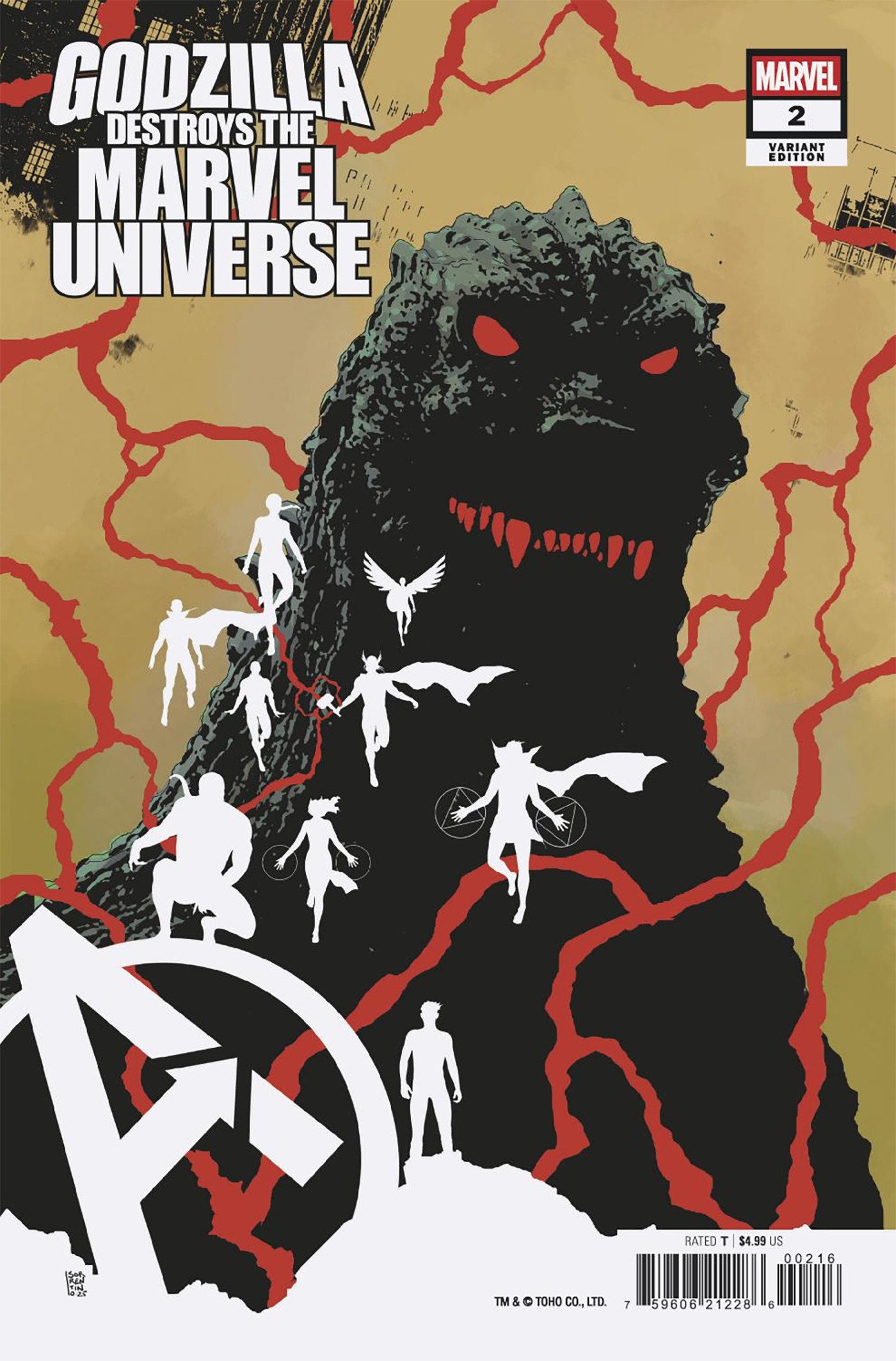 Godzilla Destroys The Marvel Universe #2 1:25 Andrea Sorrentino Variant