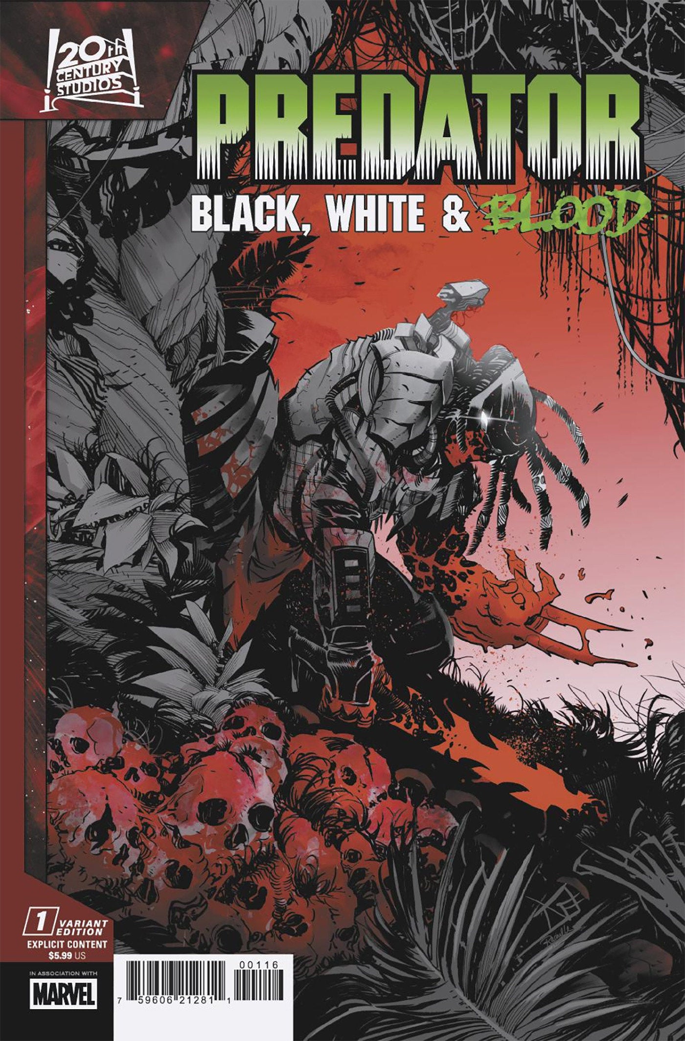 Predator: Black, White & Blood #1 1:25 Federico Vicentini Variant