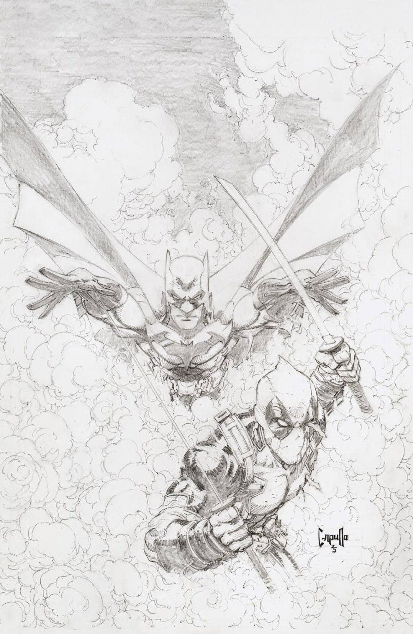 Marvel/DC: Deadpool/Batman #1 1:200 Greg Capullo Full Art Sketch Variant