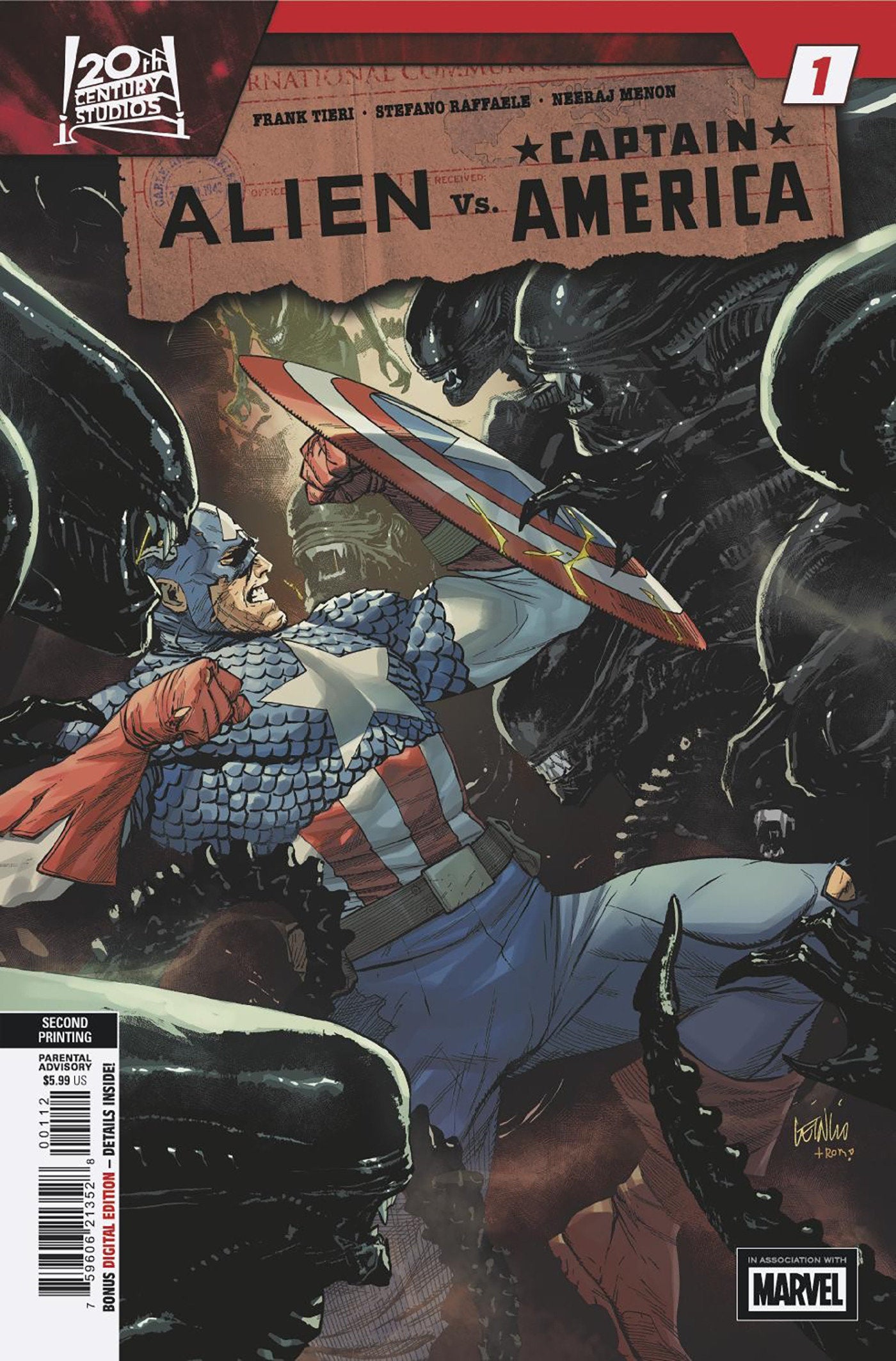 Alien vs. Captain America #1 Leinil Francis Yu 2 Nd Printing Variant