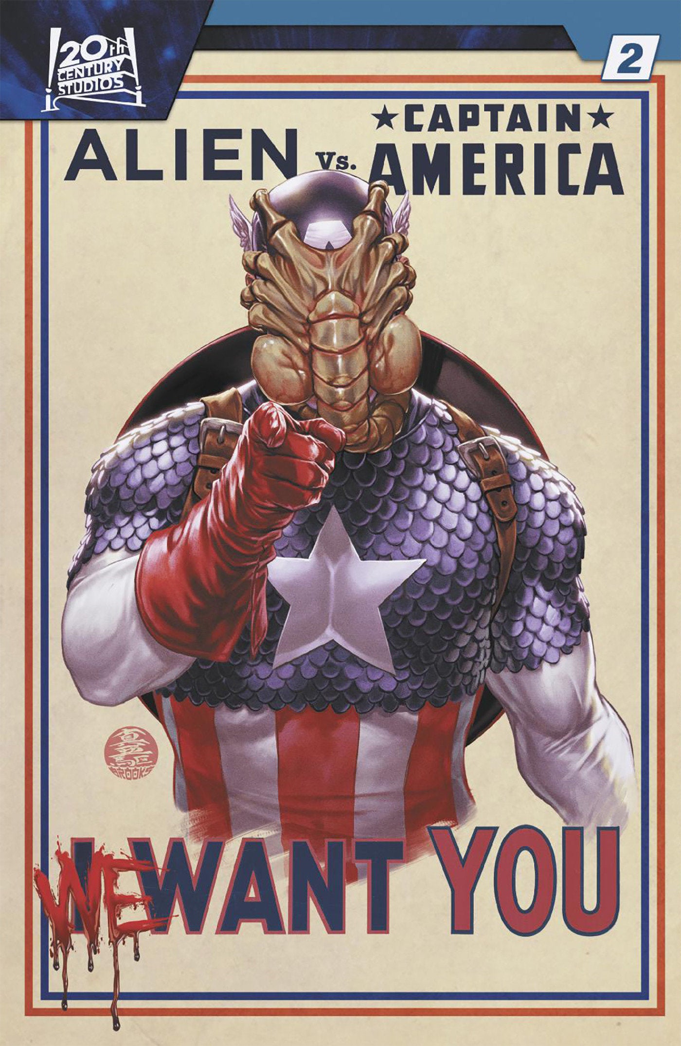 Alien vs. Captain America #2 Mark Brooks Variant