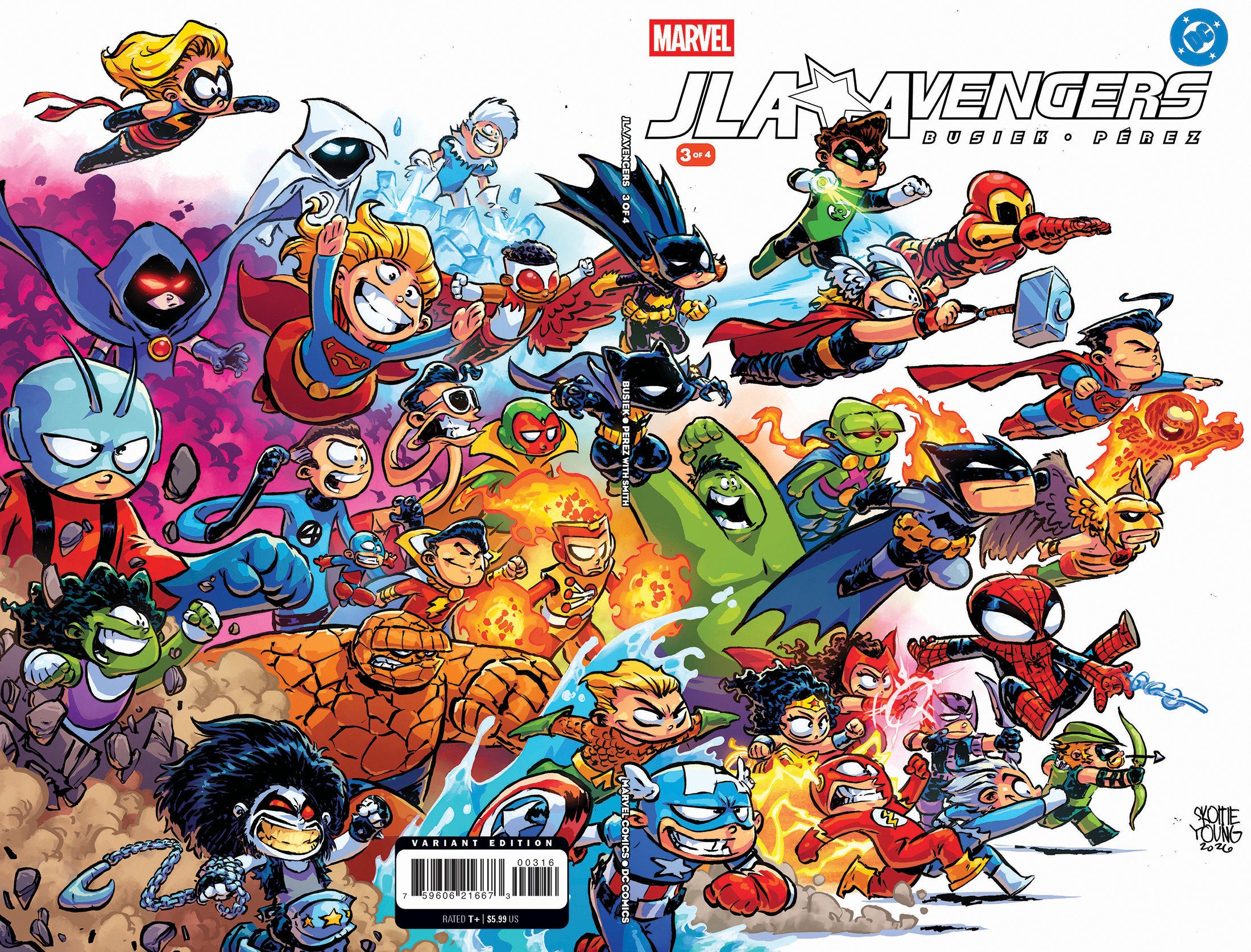 JLA/Avengers #3 Facsimile Edition 1:25 Skottie Young Wraparound Variant
