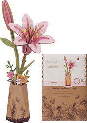 Rowood DIY Wooden Flower Kit - Pink Lily