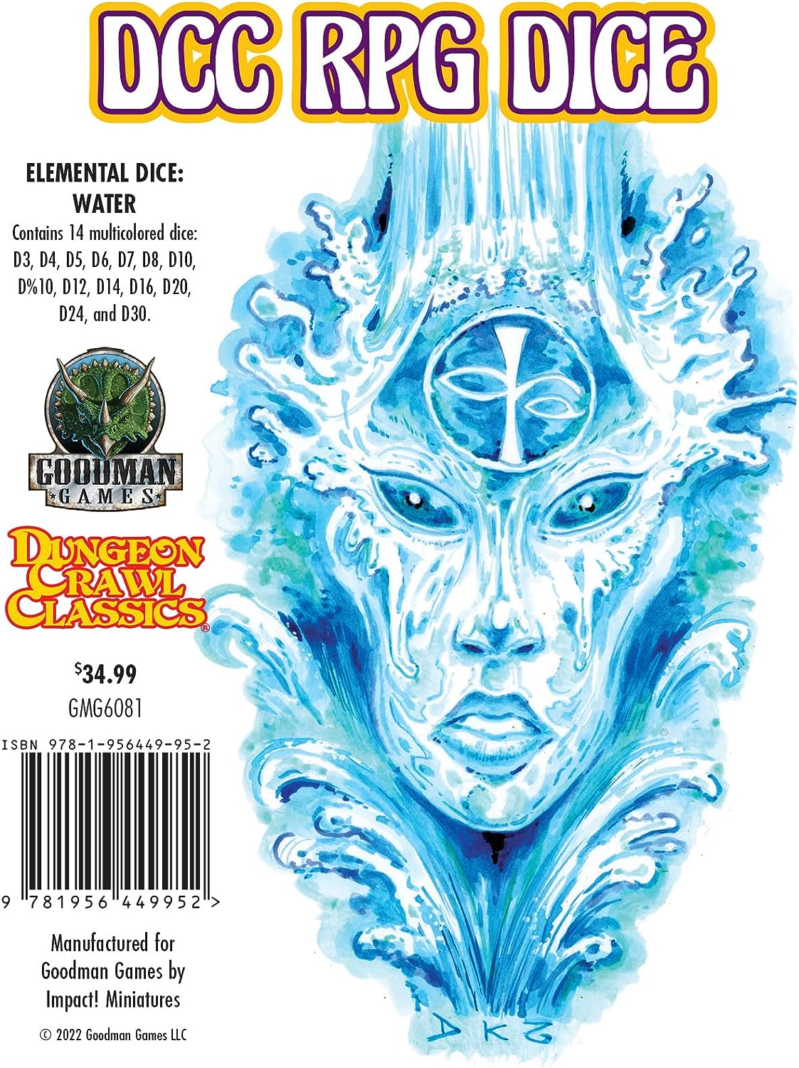 DCC RPG Dice Set Elemental Dice: Water