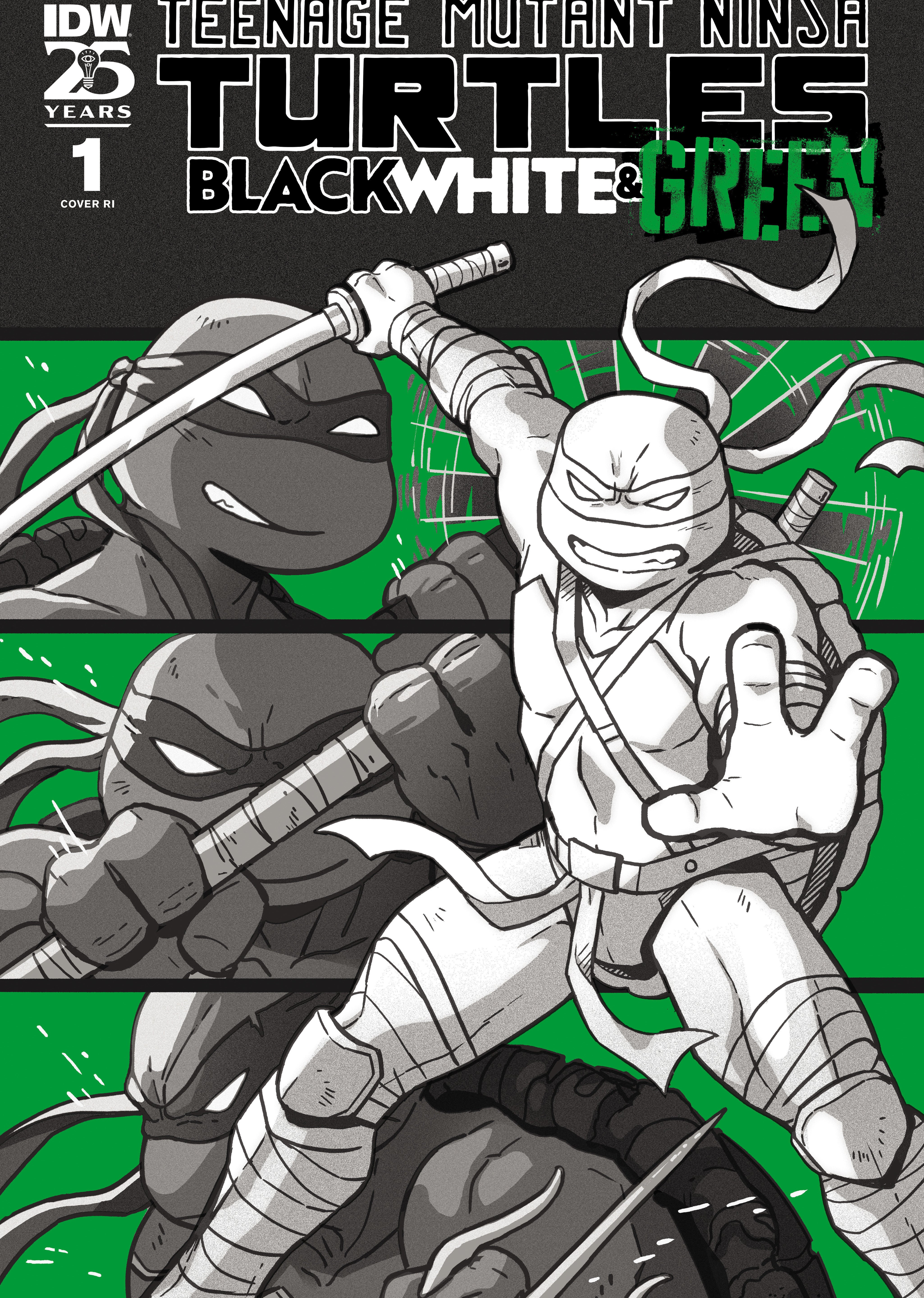 Teenage Mutant Ninja Turtles: Black, White, And Green #1 Variant Ri (10) (Ganuch Eau Foil Variant)