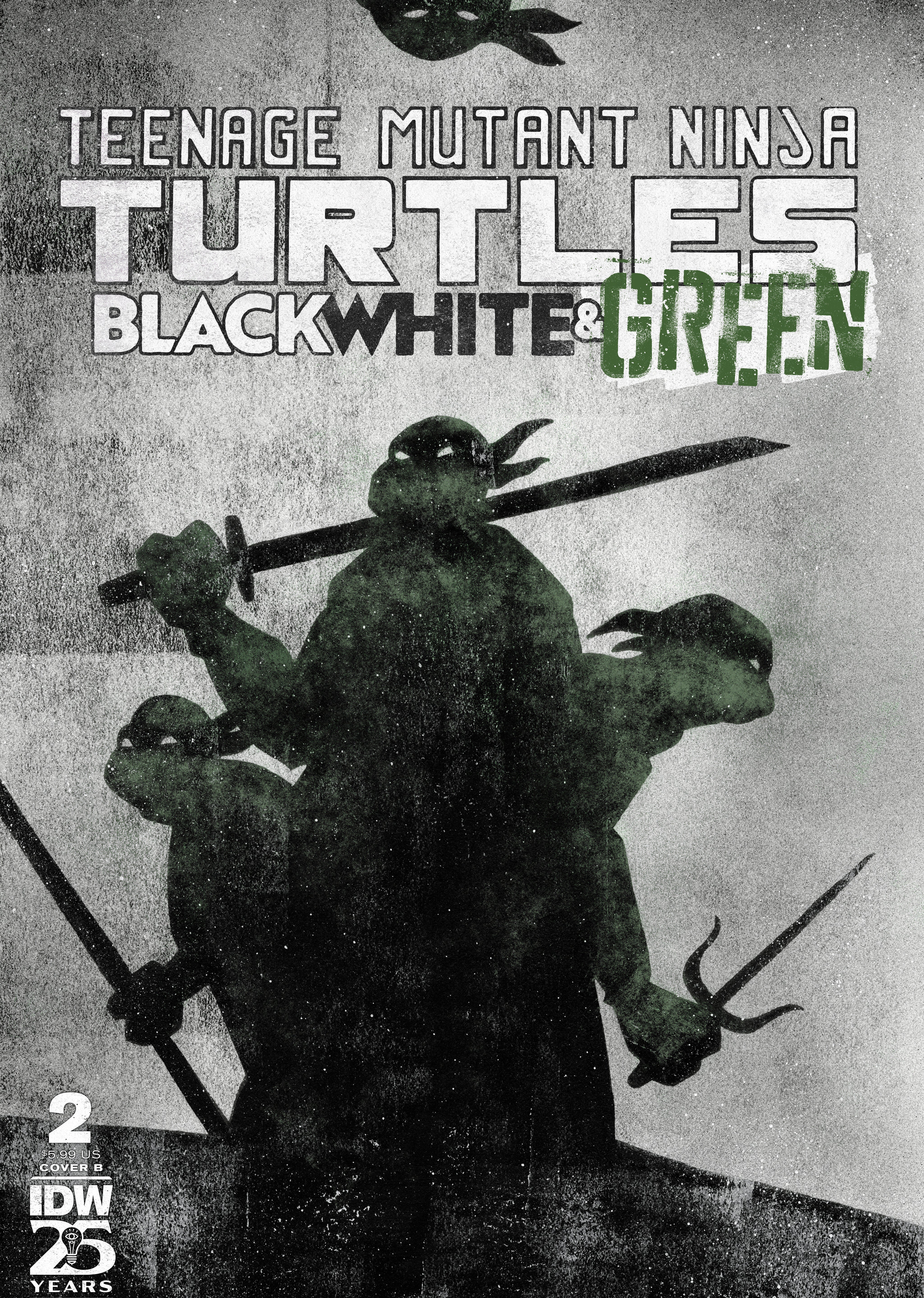Teenage Mutant Ninja Turtles: Black, White, And Green #2 Variant B (Love)