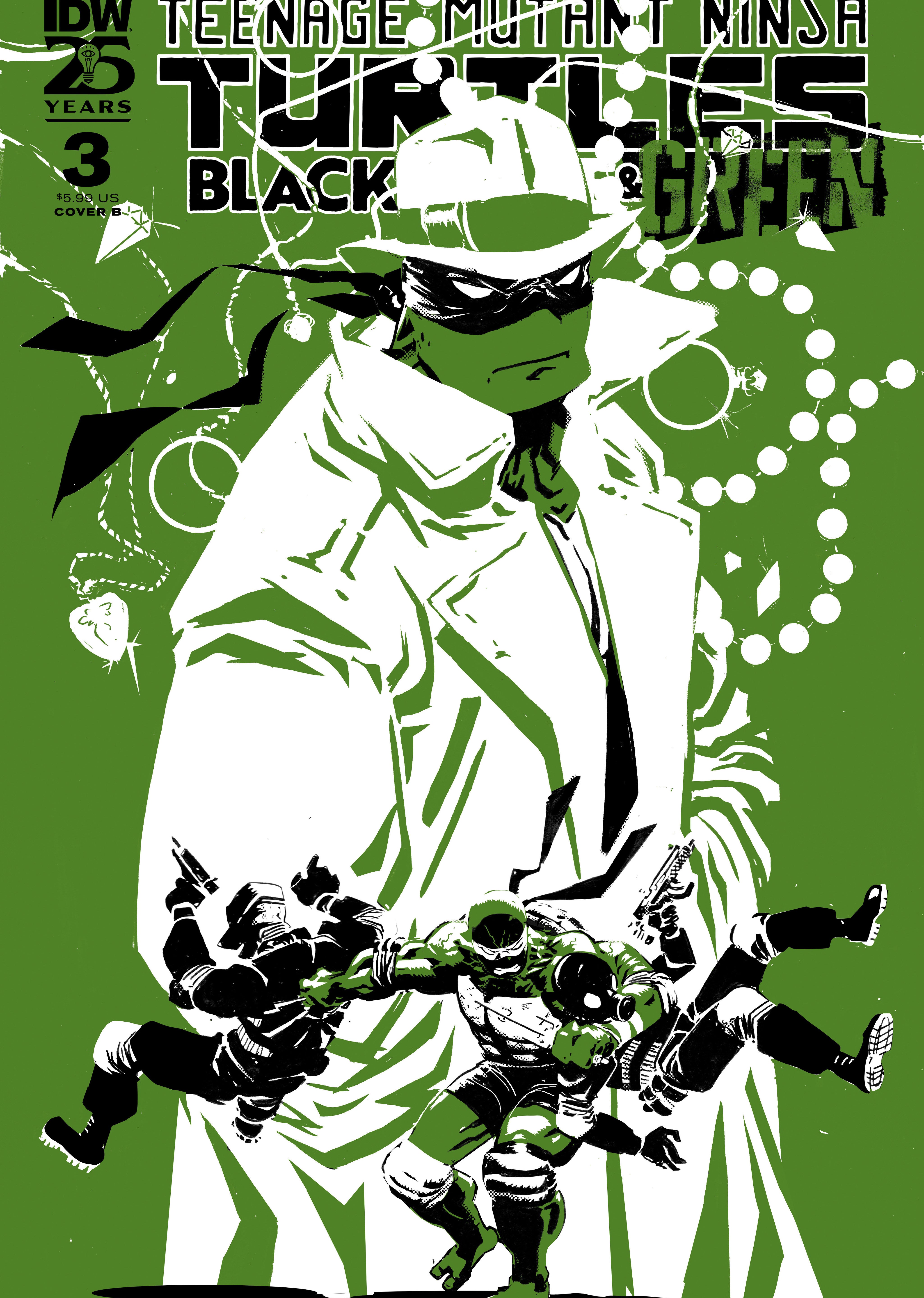 Teenage Mutant Ninja Turtles: Black, White, And Green #3 Variant B (Rossmo)