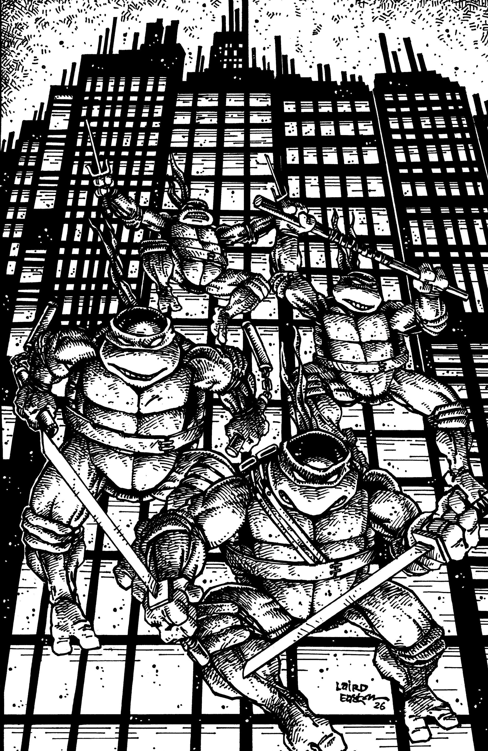 Teenage Mutant Ninja Turtles #20: 300th Issue Special 1:25 RI Variant (Eastman & Laird Full Art Black & White)