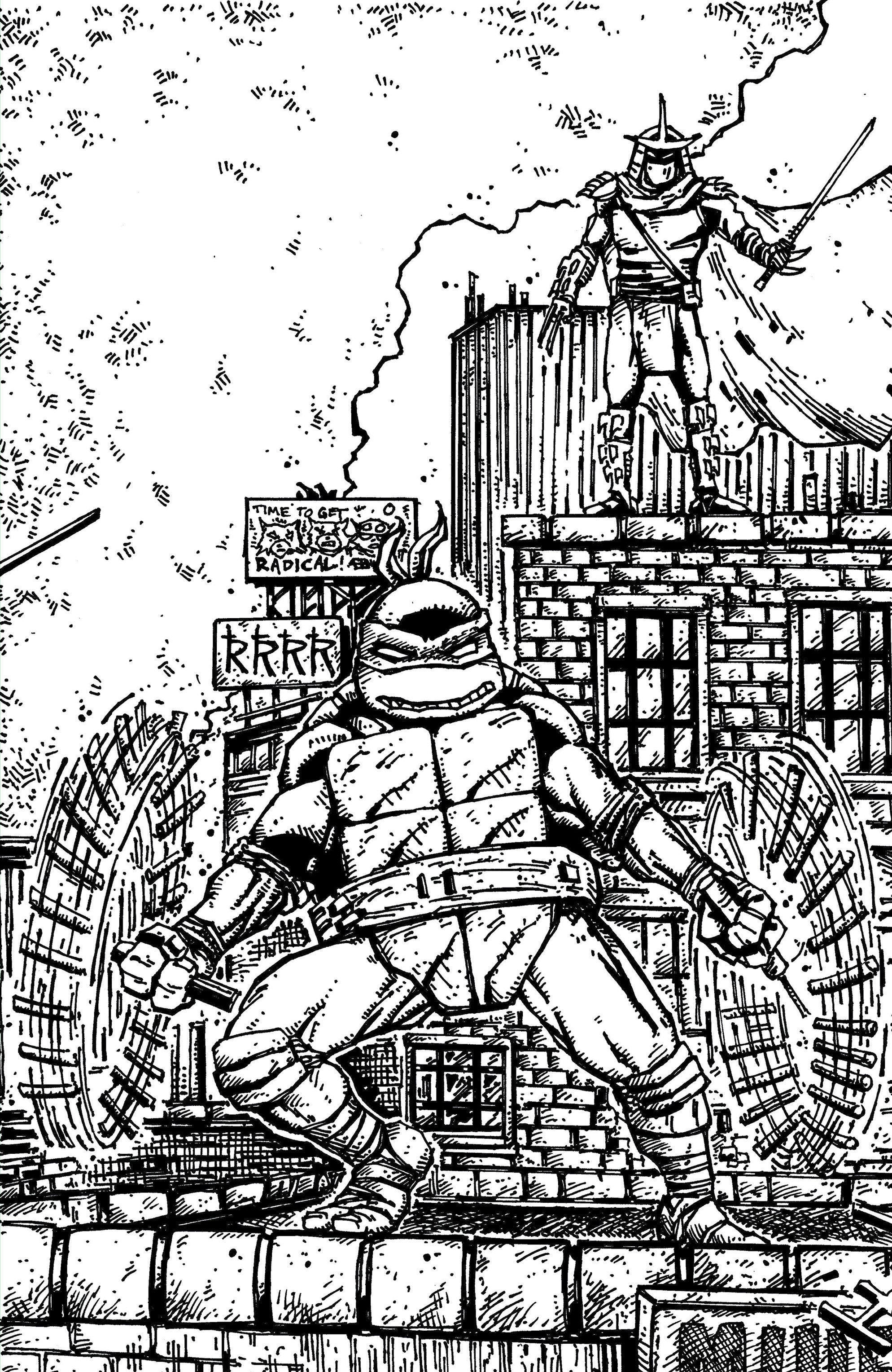 Teenage Mutant Ninja Turtles #23 1:10 RI Variant (Eastman & Bishop Black & White Full Art)