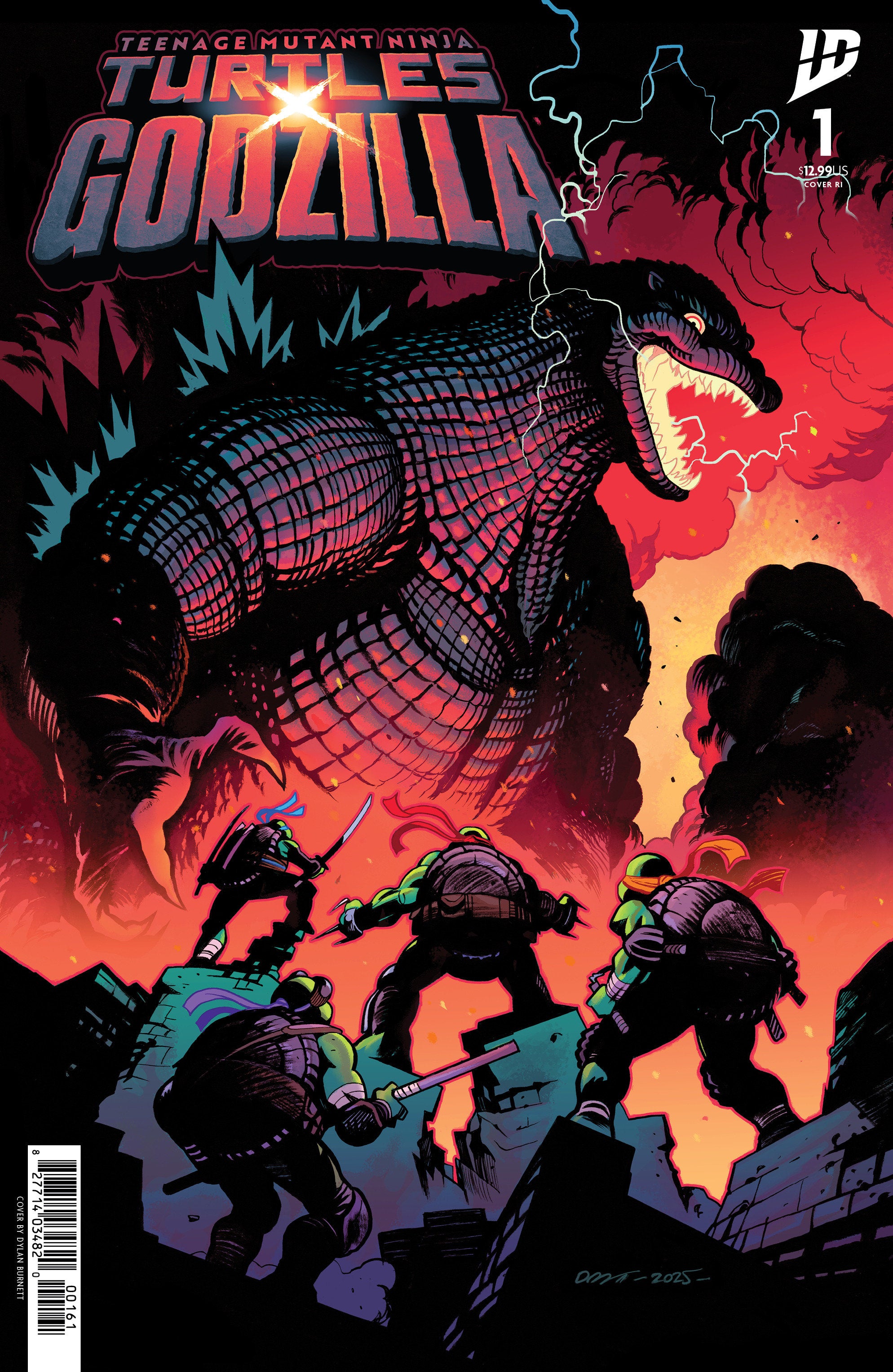 Teenage Mutant Ninja Turtles X Godzilla #1 1:25 RI Variant Foil (Burnett)