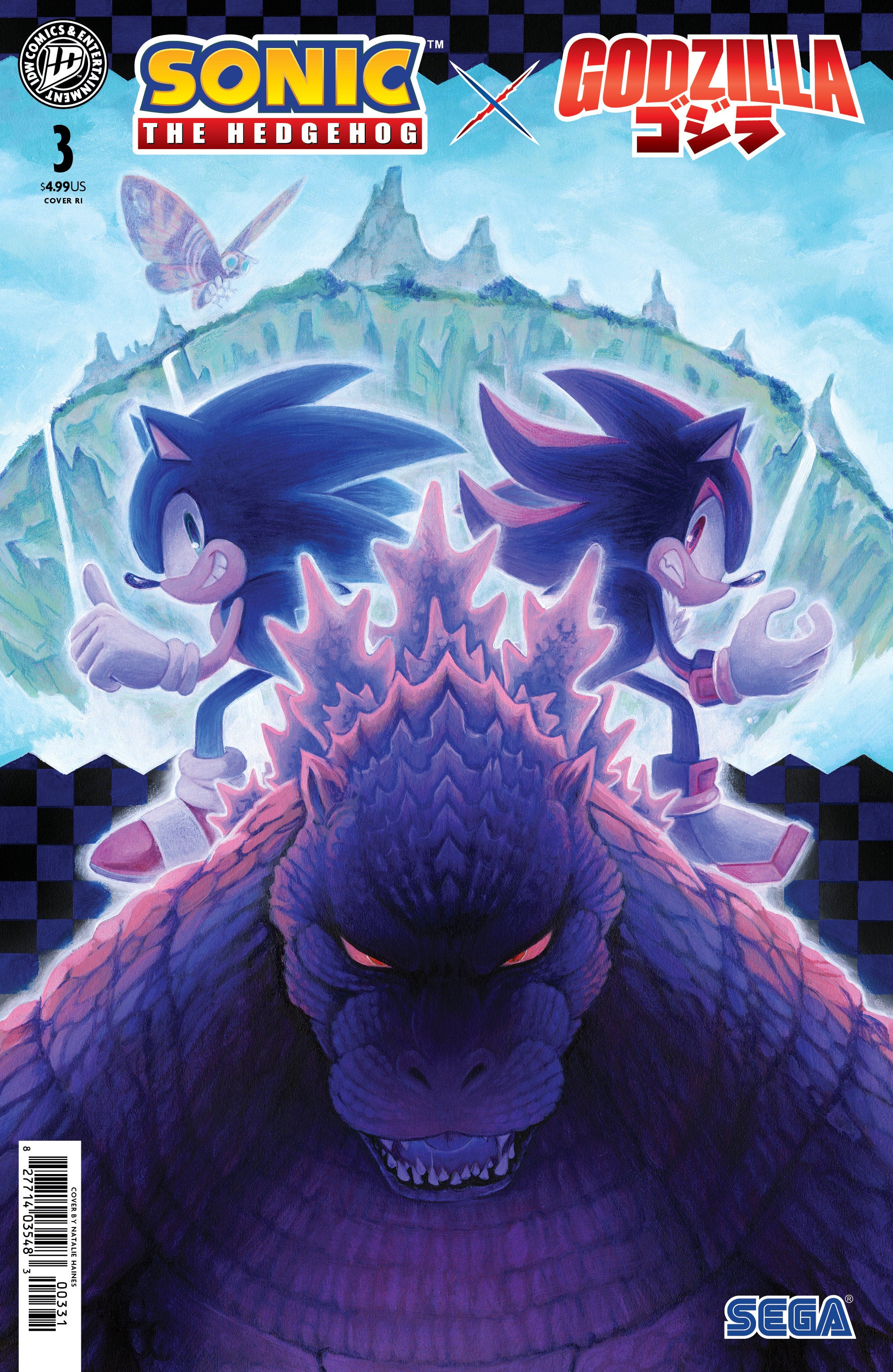 Sonic The Hedgehog X Godzilla #3 1:15 RI Variant (Haines)