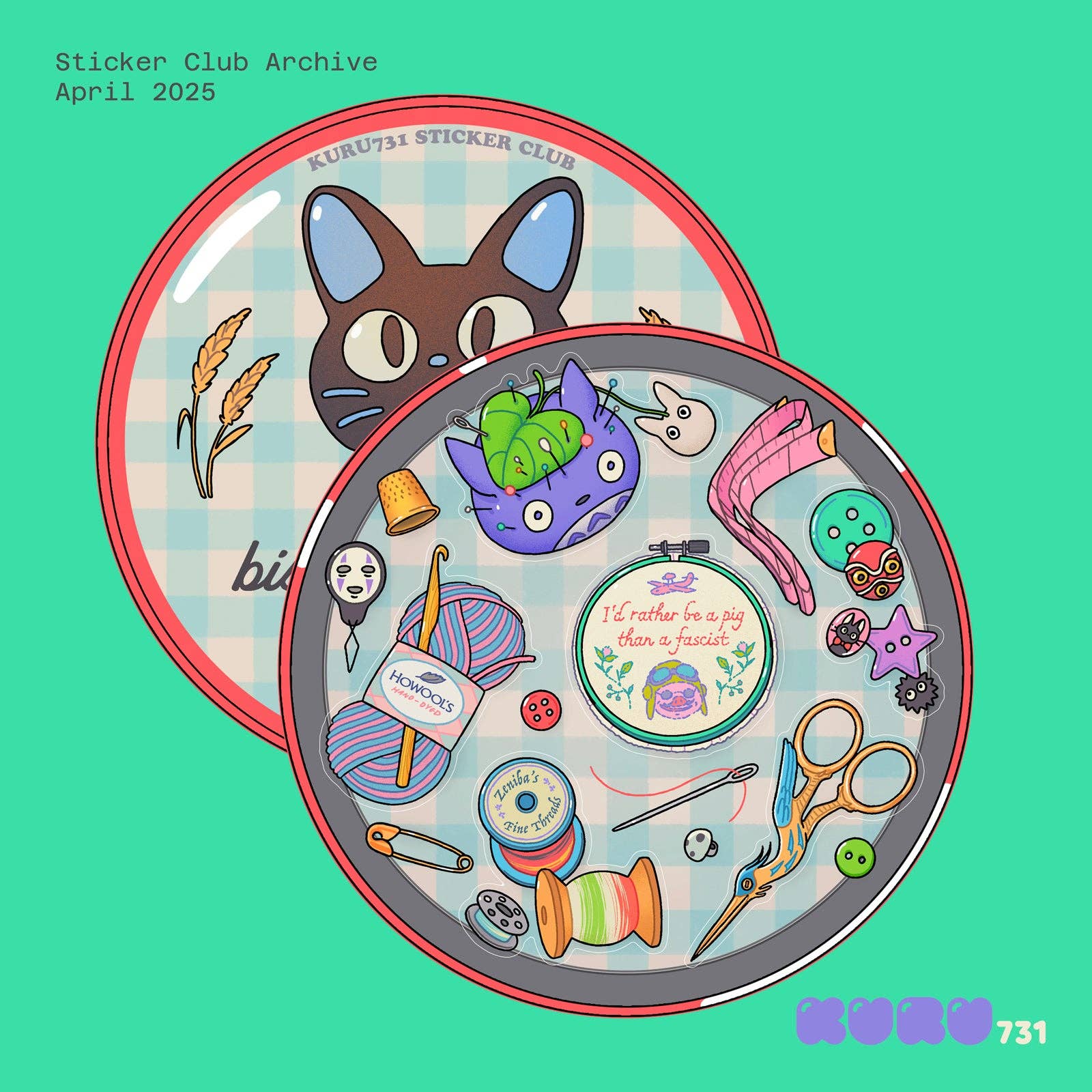 Ghibli Sewing Sticker Sheet