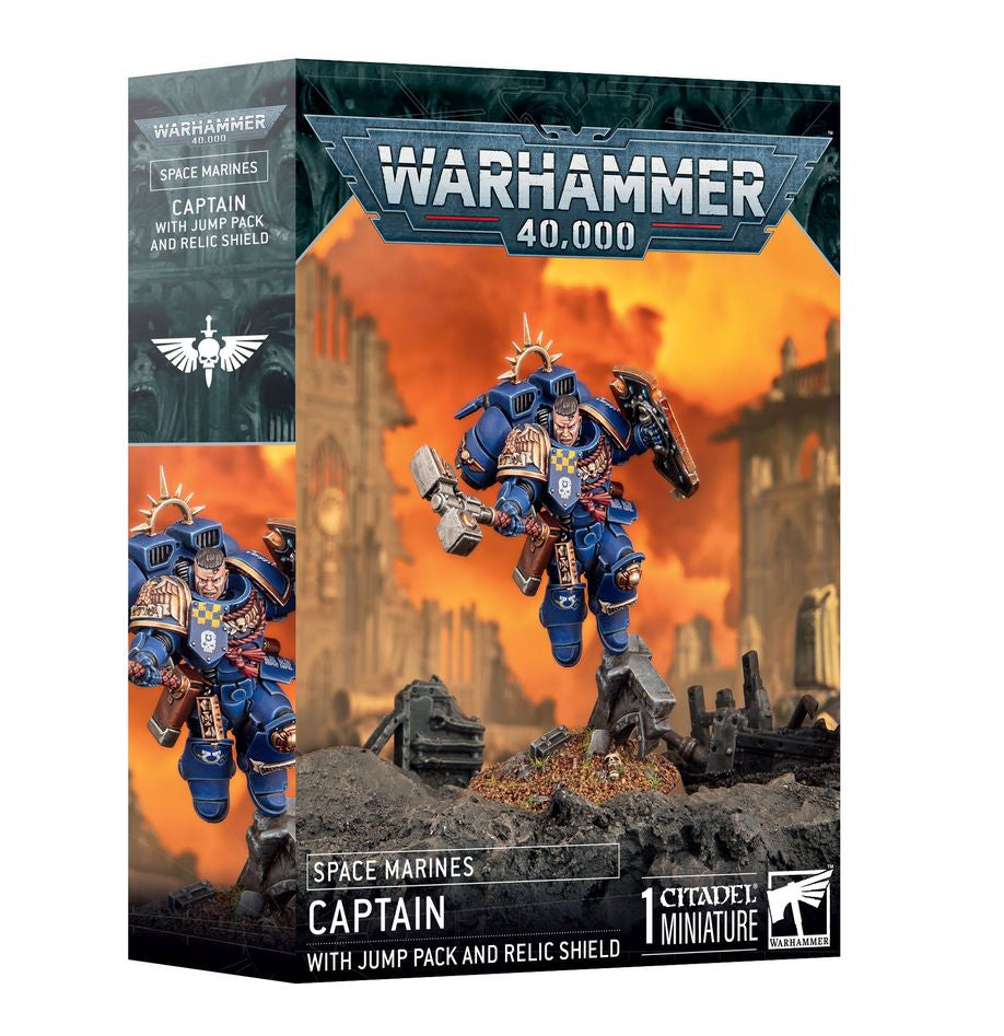Warhammer 40k - Space Marines: Captain with Jump Pack and Relic Shield