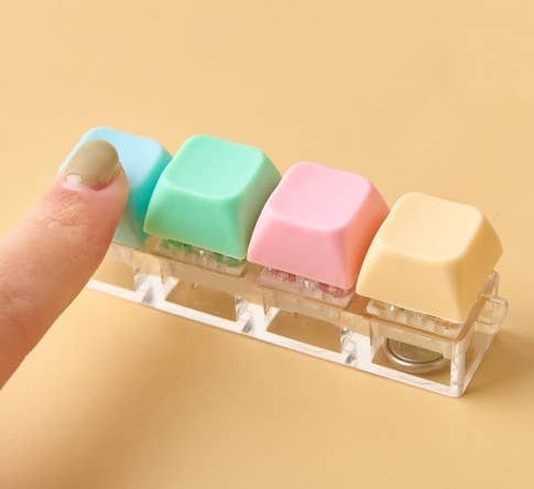 Pastel/Clear LED Tetris  Clicker Keyboard Keycap Keychain