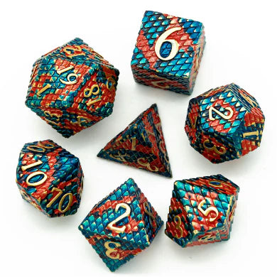 Dragon Scale: Blue Fire - Metal RPG Dice Set