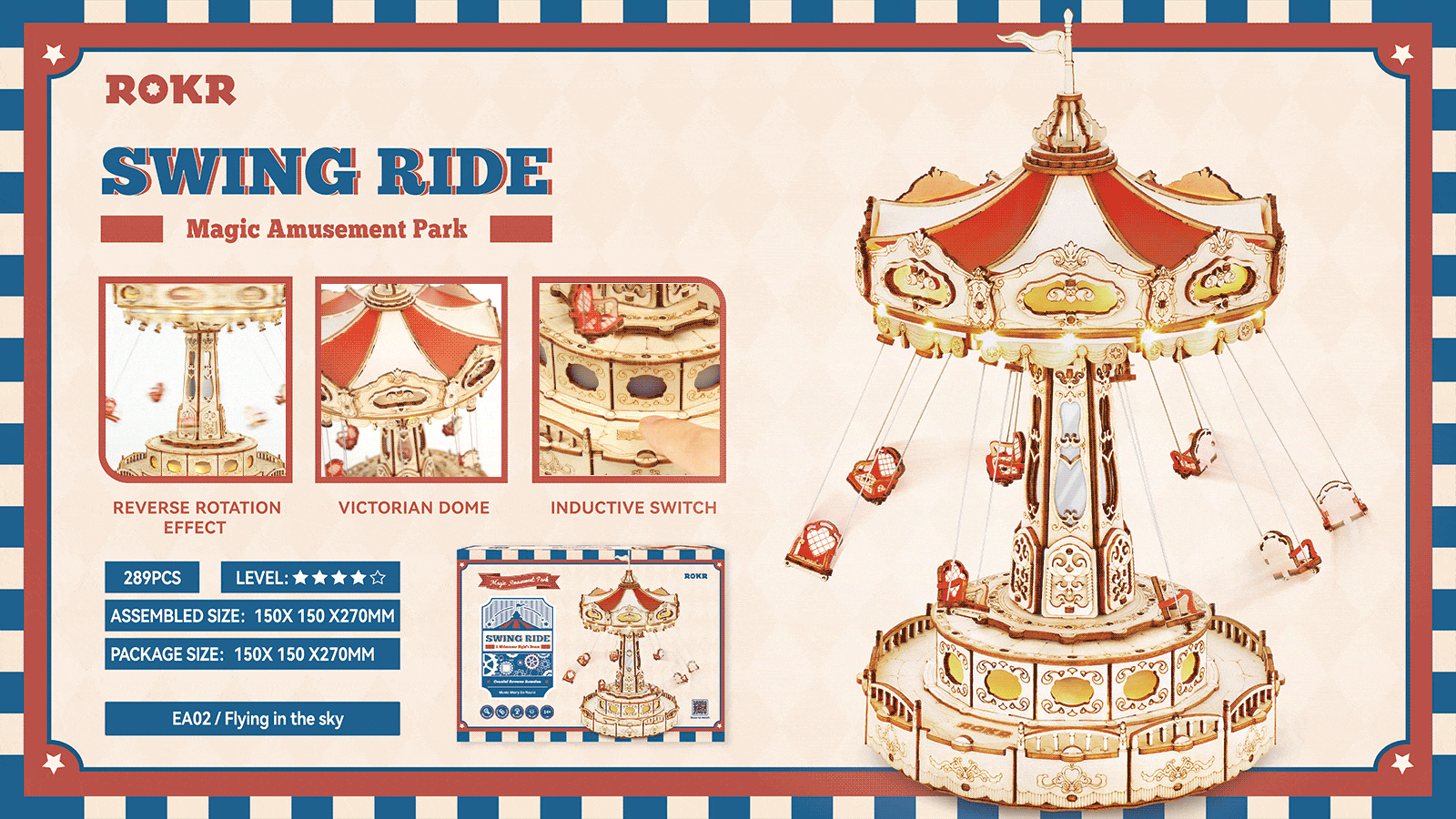 Rokr Magic Amusement Park Swing Ride EA02