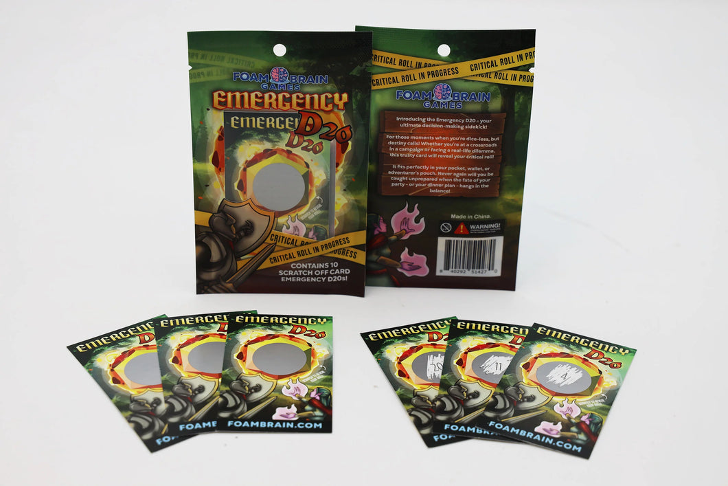 Emergency D20 Scratch Off Card (Includes 10 Cards)