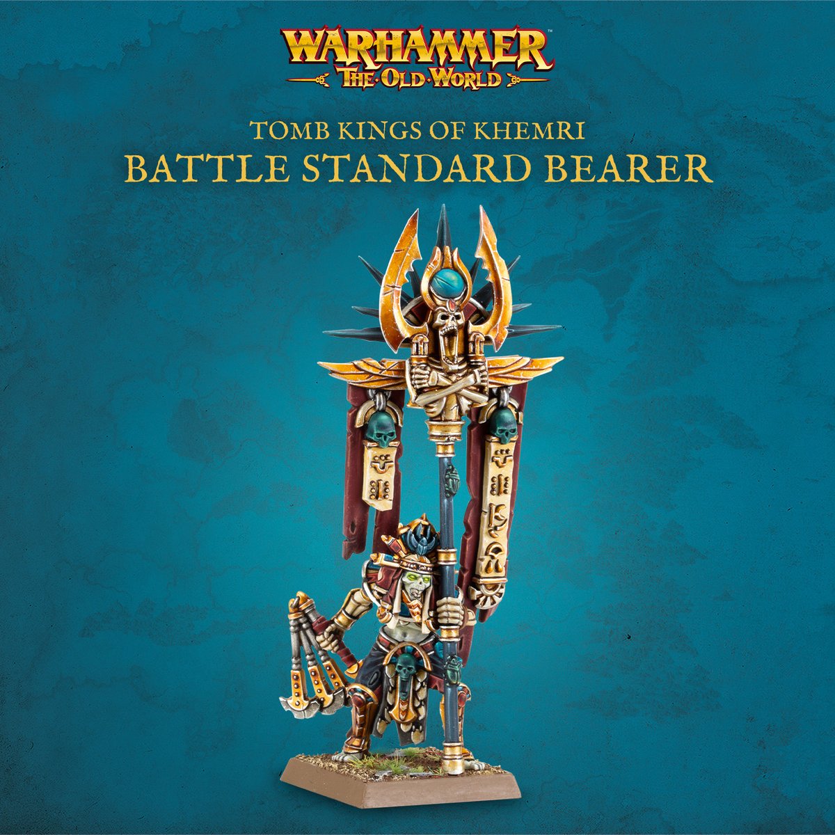 Warhammer The Old World: Tomb Kings of Khemari Battle Standard Bearer [Pre-Owned]