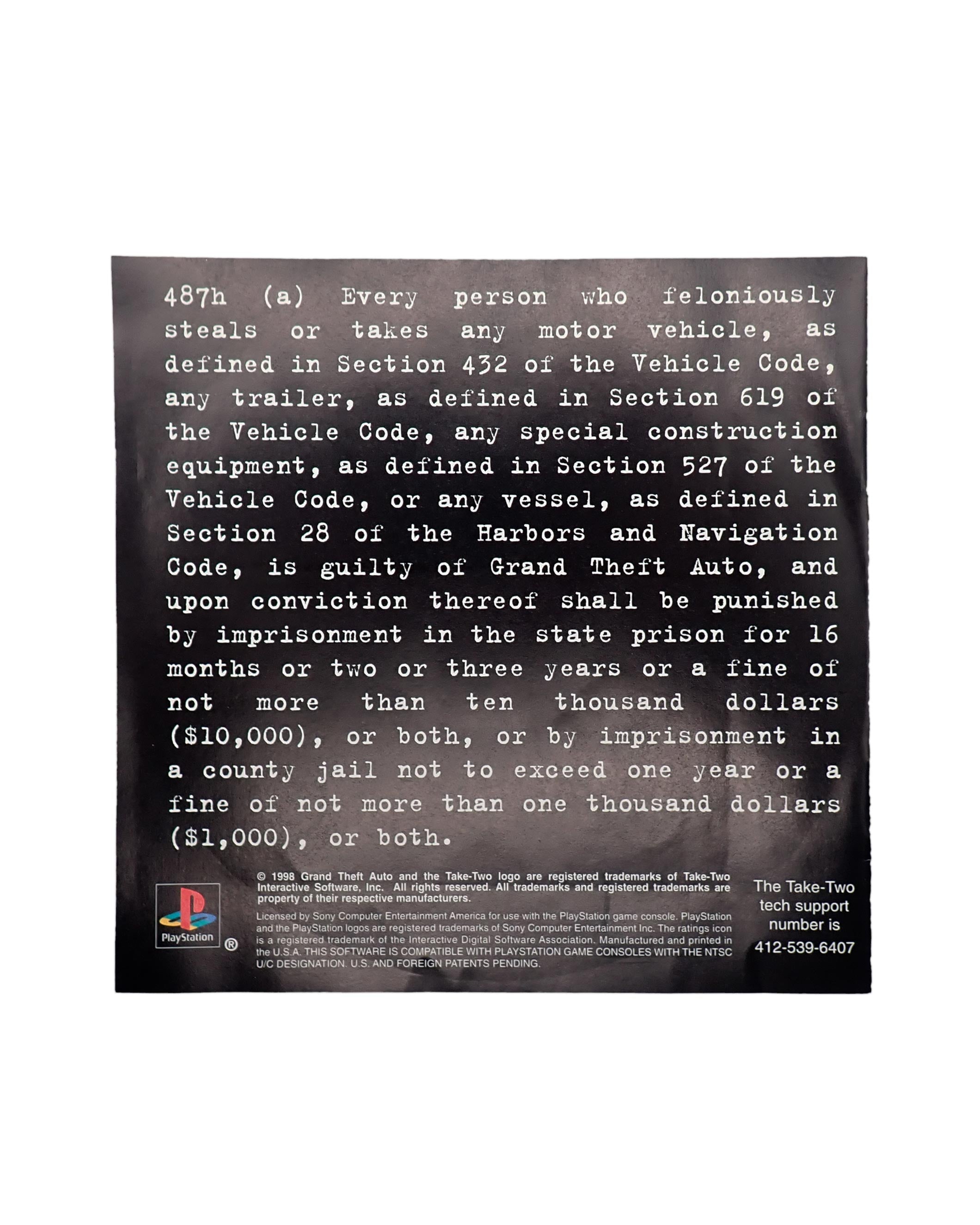 Grand Theft Auto [Loose] - PS1