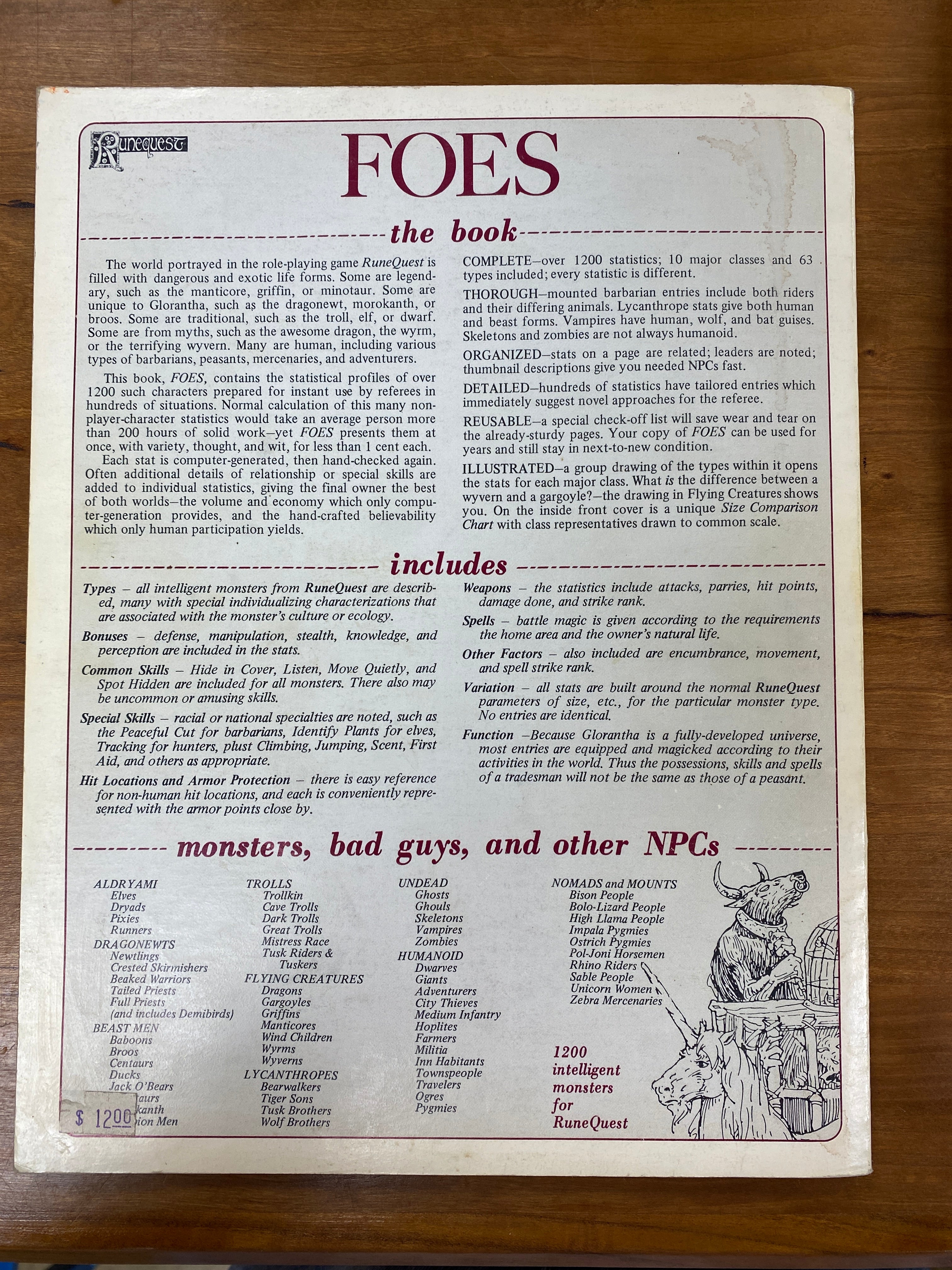 Foes Monsters for RuneQuest
