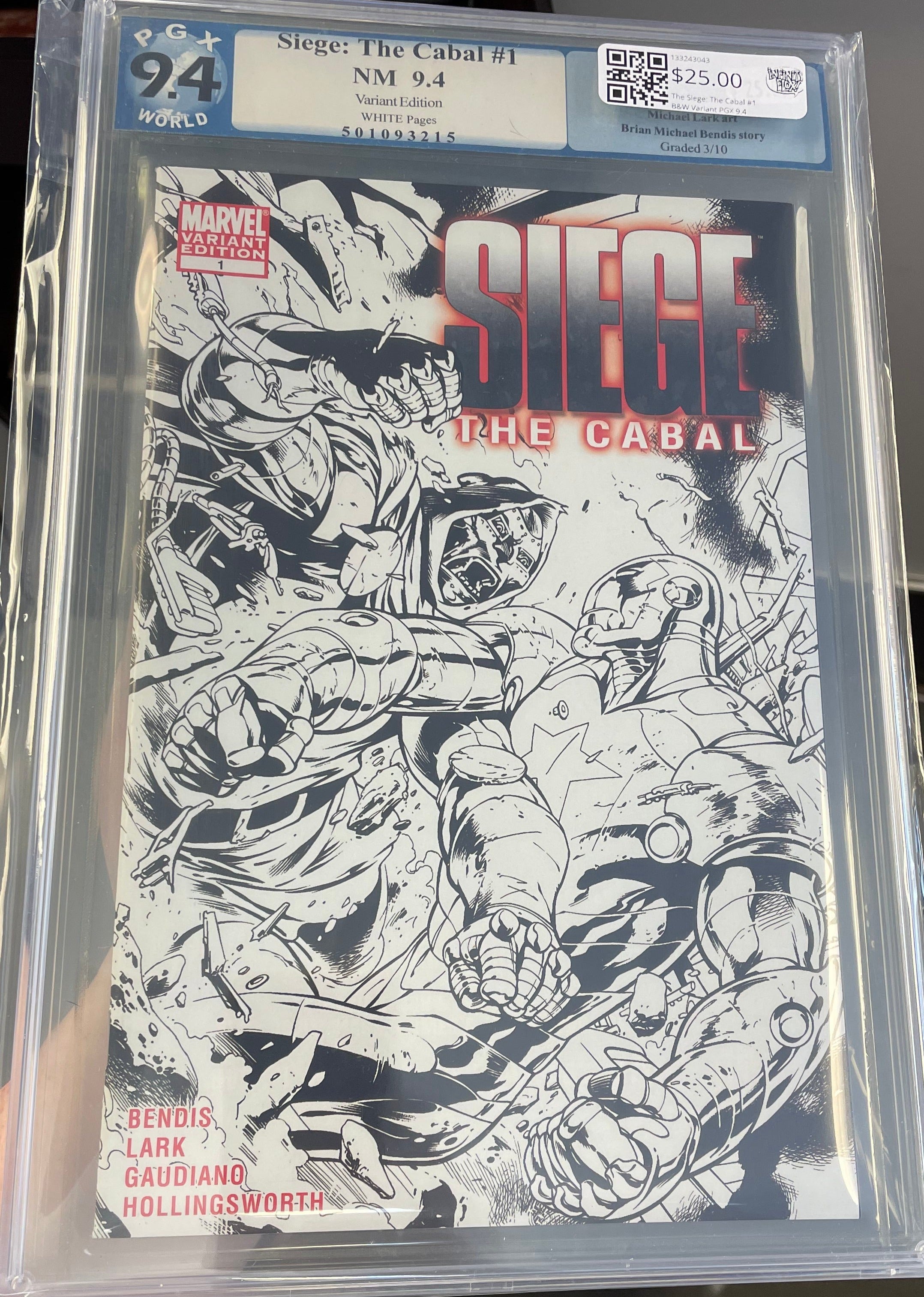 The Siege: The Cabal #1 B&W Variant PGX 9.4