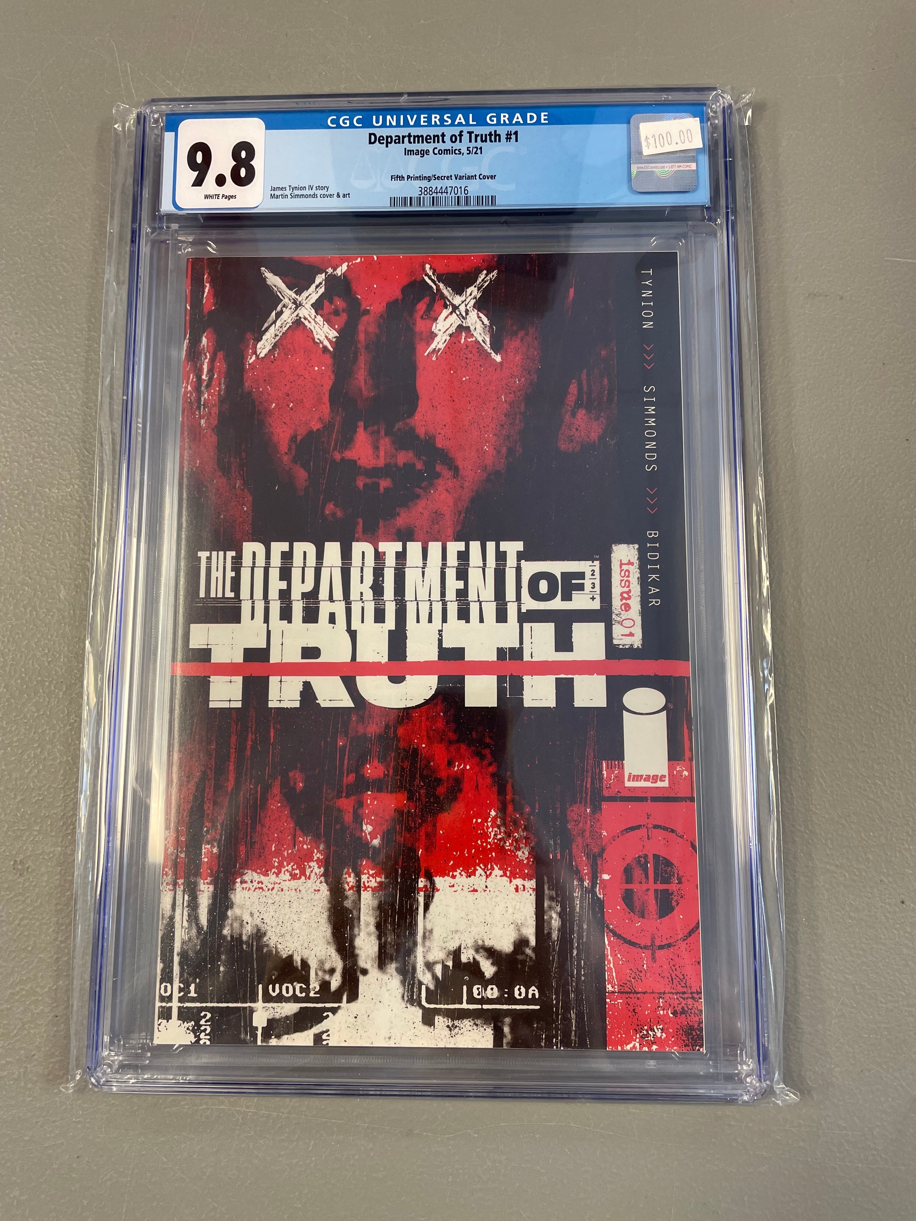 Department of Truth #1 Fifth Printing Secret Variant CGC 9.8
