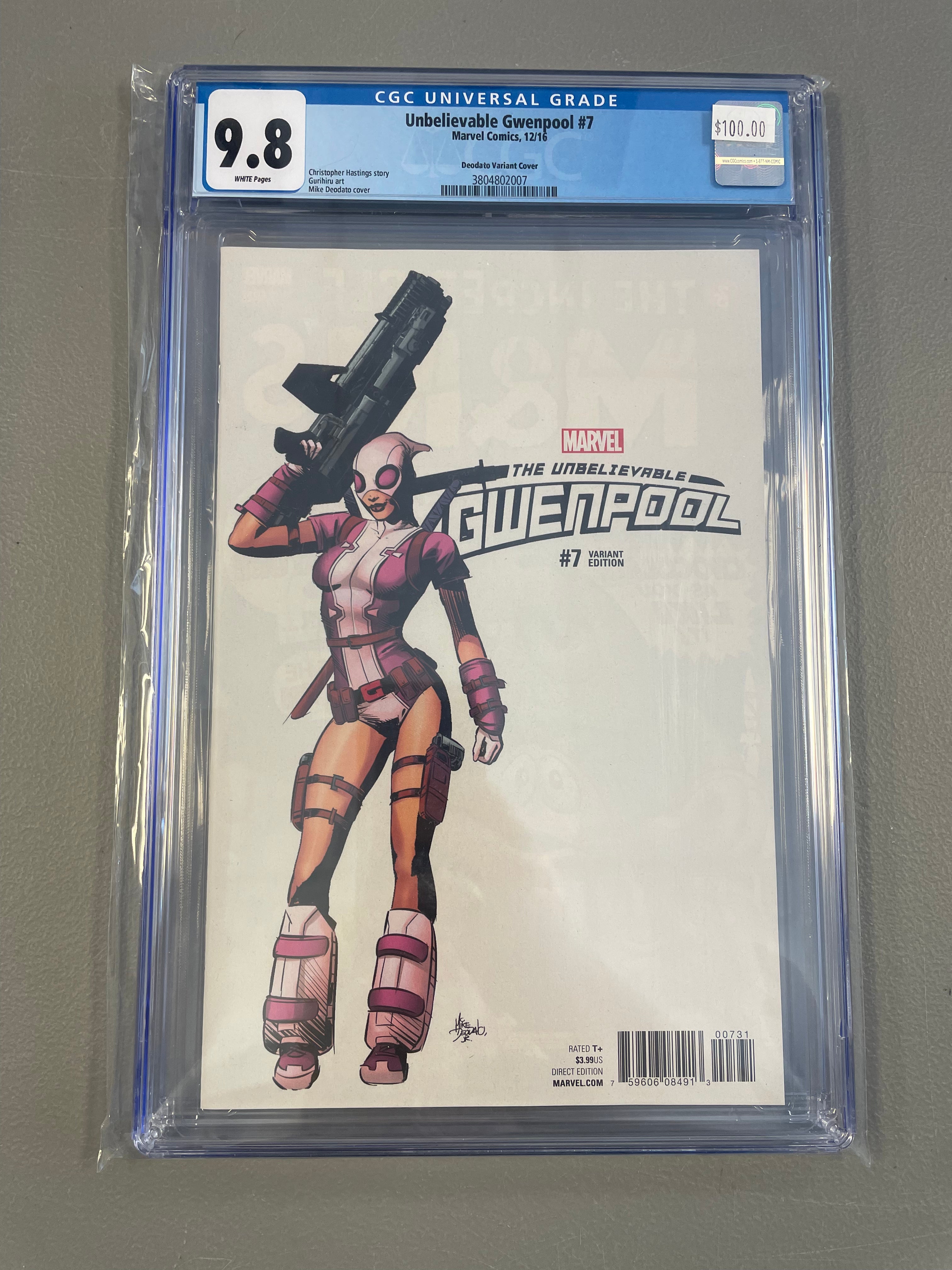 Unbelieveable Gwenpool #7 Deodato Variant CGC 9.8