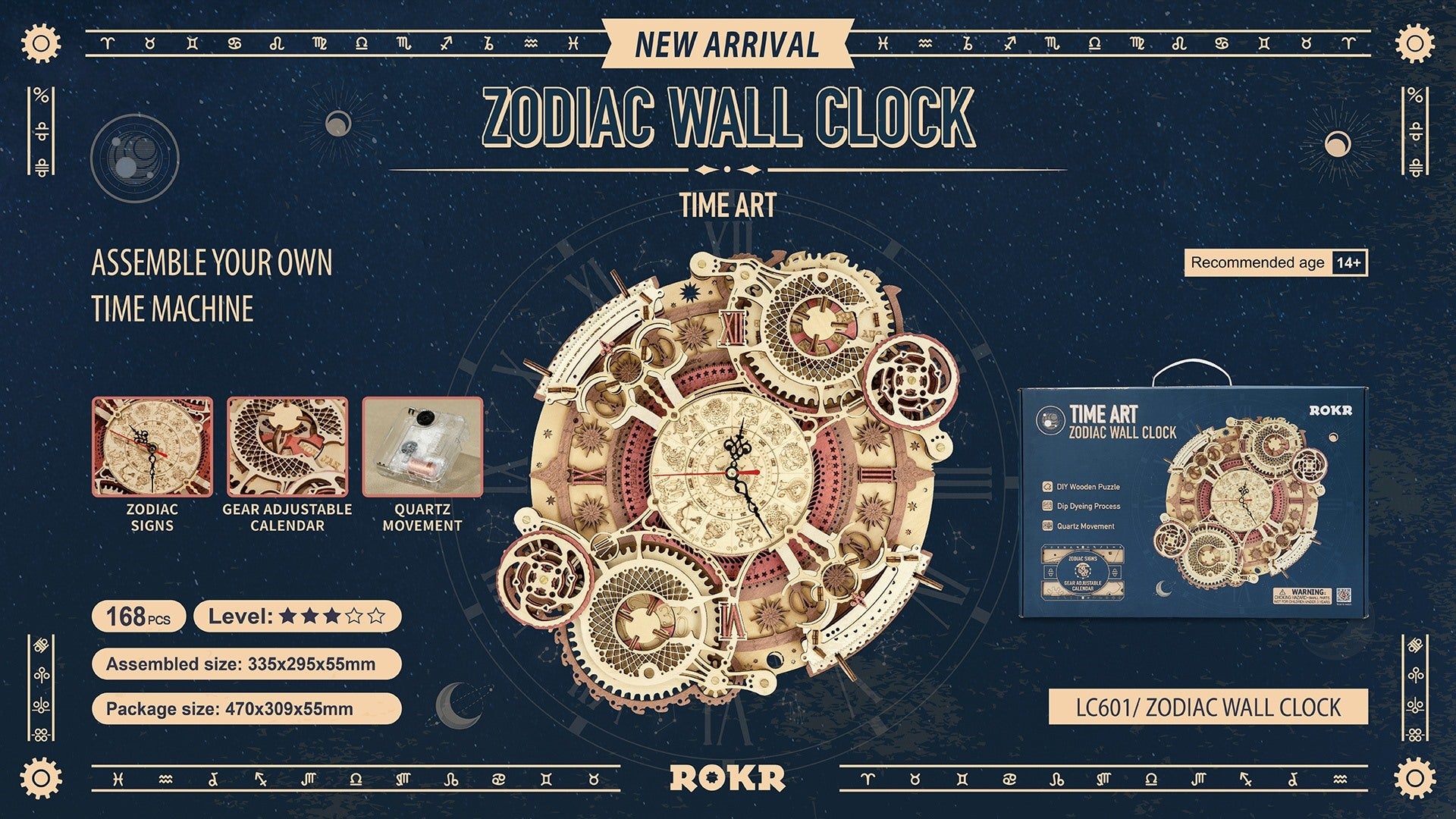 Rokr Time Art Zodiac Wall Clock LC601