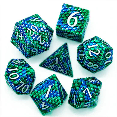 Dragon Scale: Ocean - Metal RPG Dice Set