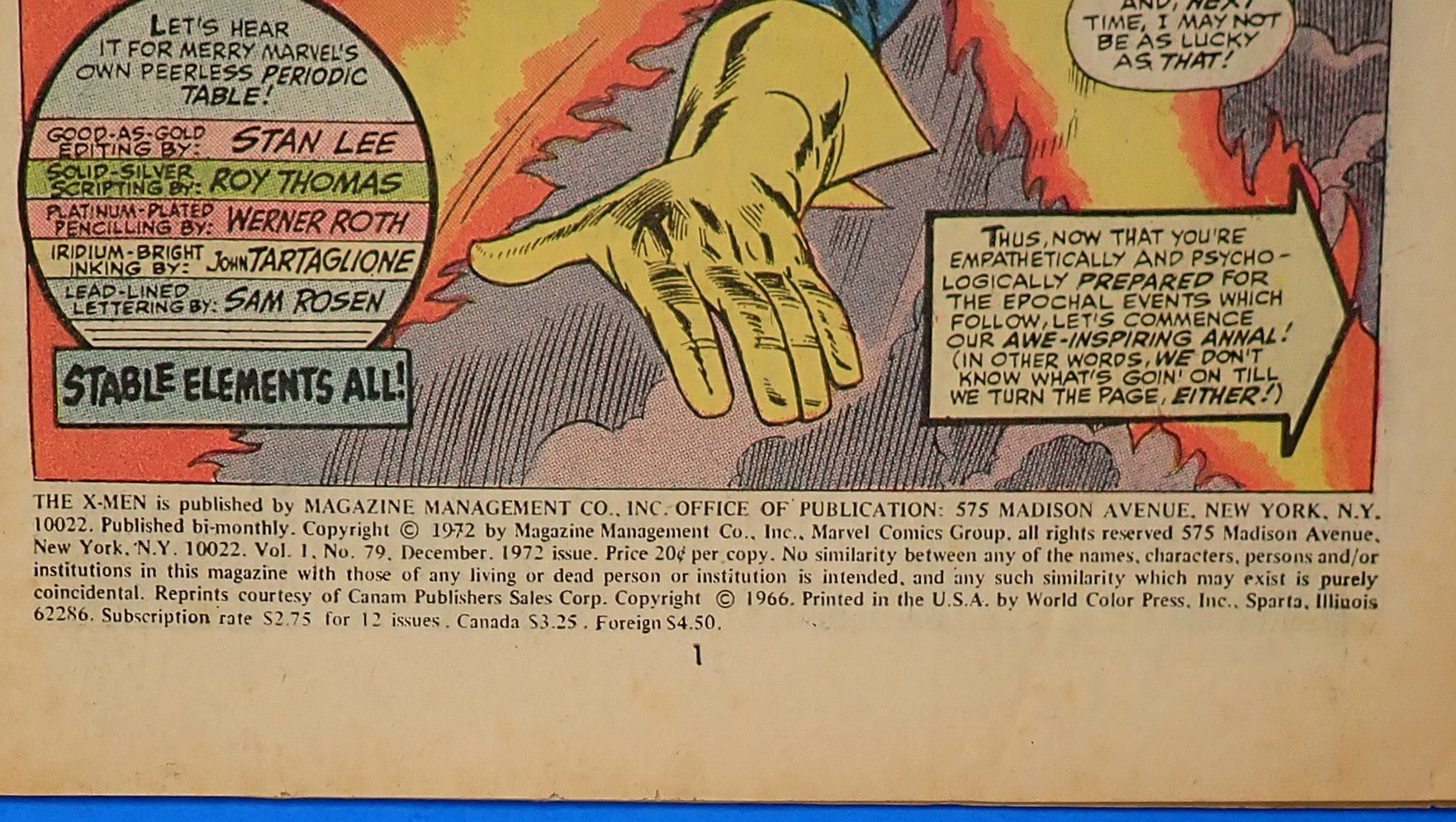 X-Men #79 (1972) - VG/VG- (3.5-4.0) - Reprints Issue #31