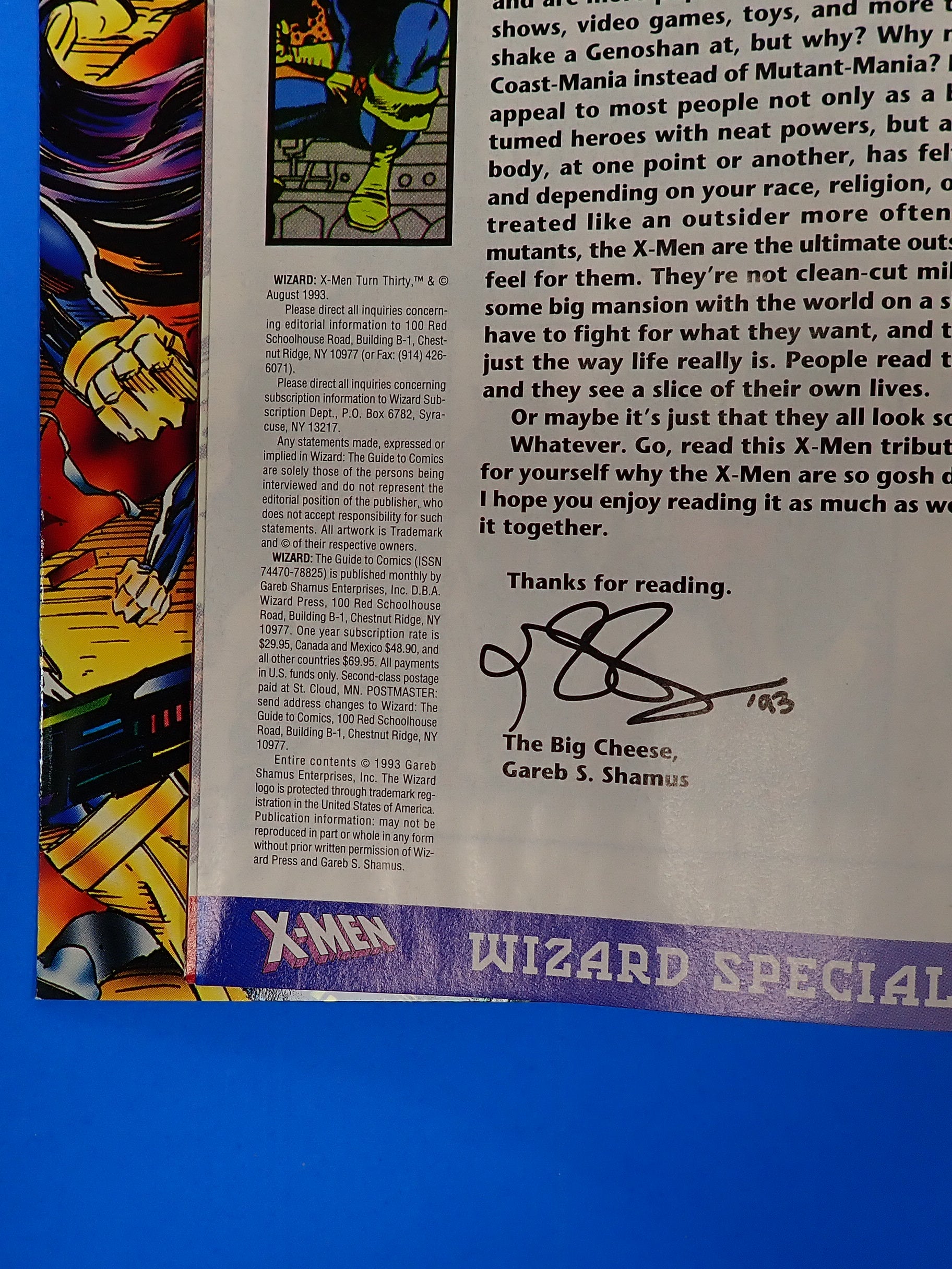 Wizard: X-Men Turn 30 (1993) - VF/NM (9.0) - SIGNED by Andy Kubert w/ COA