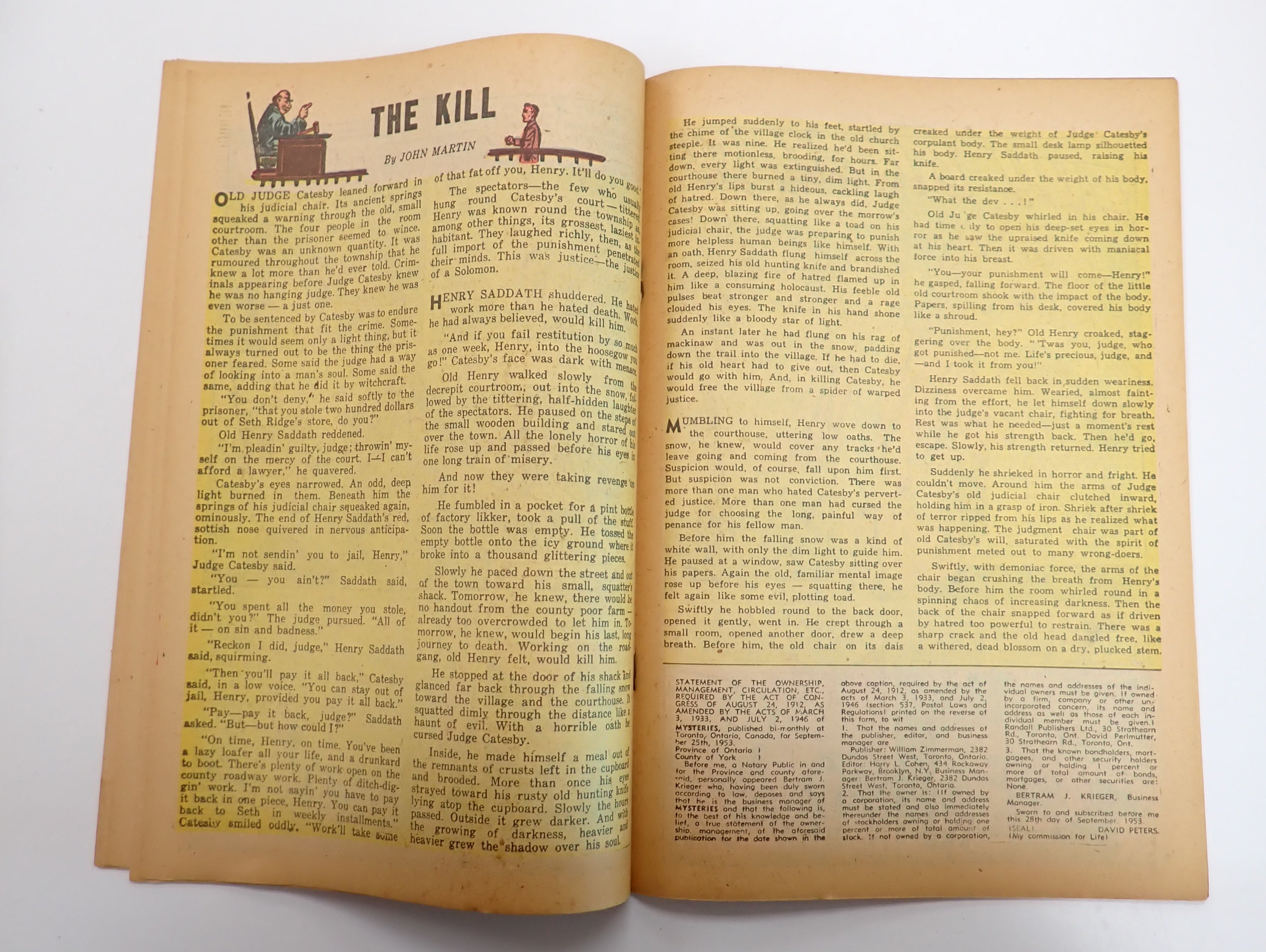 Mysteries #6 (1954) - Low Grade 1.0 Cover Detached