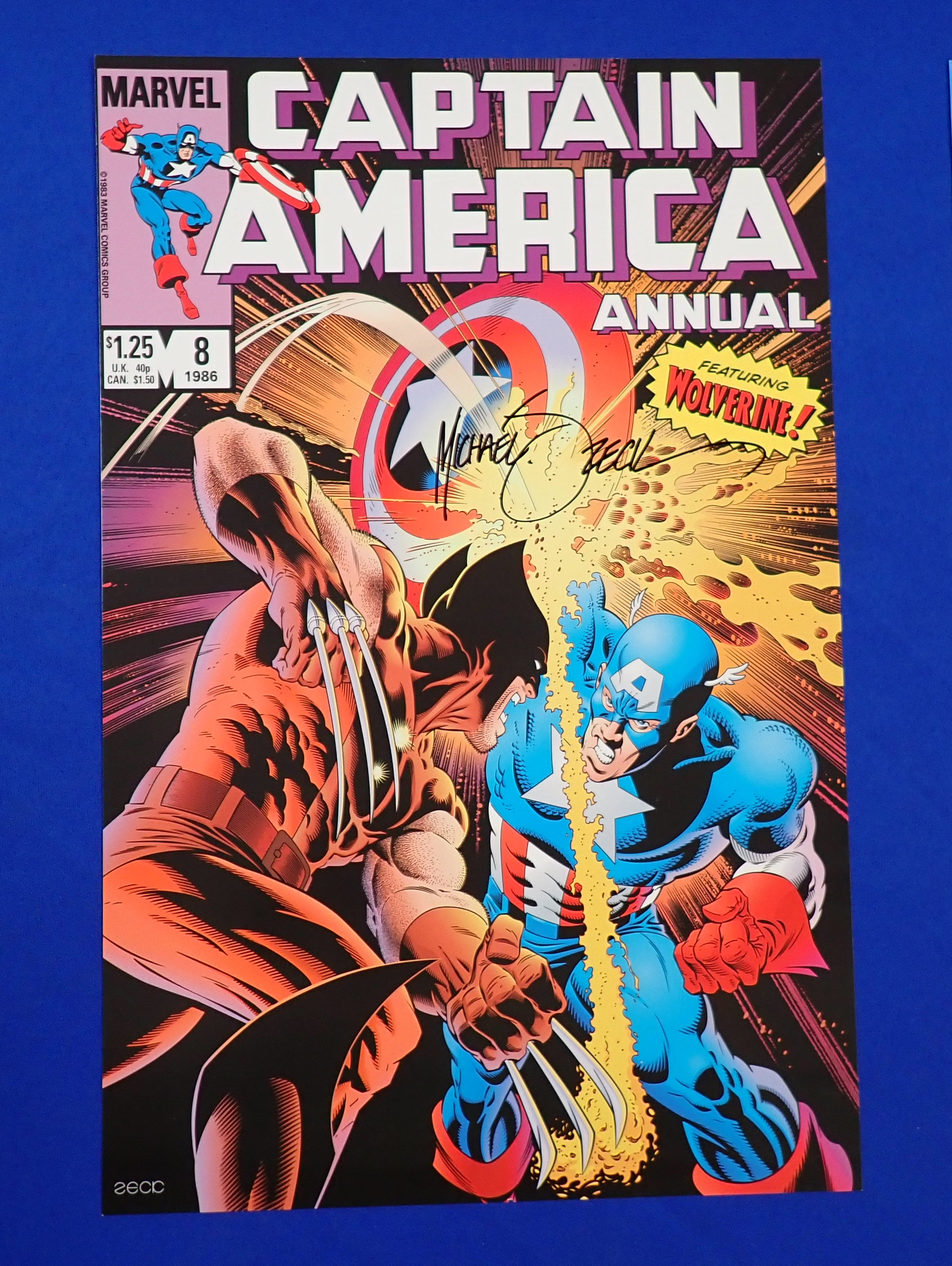 Captain America Art Print SIGNED by Mike Zeck