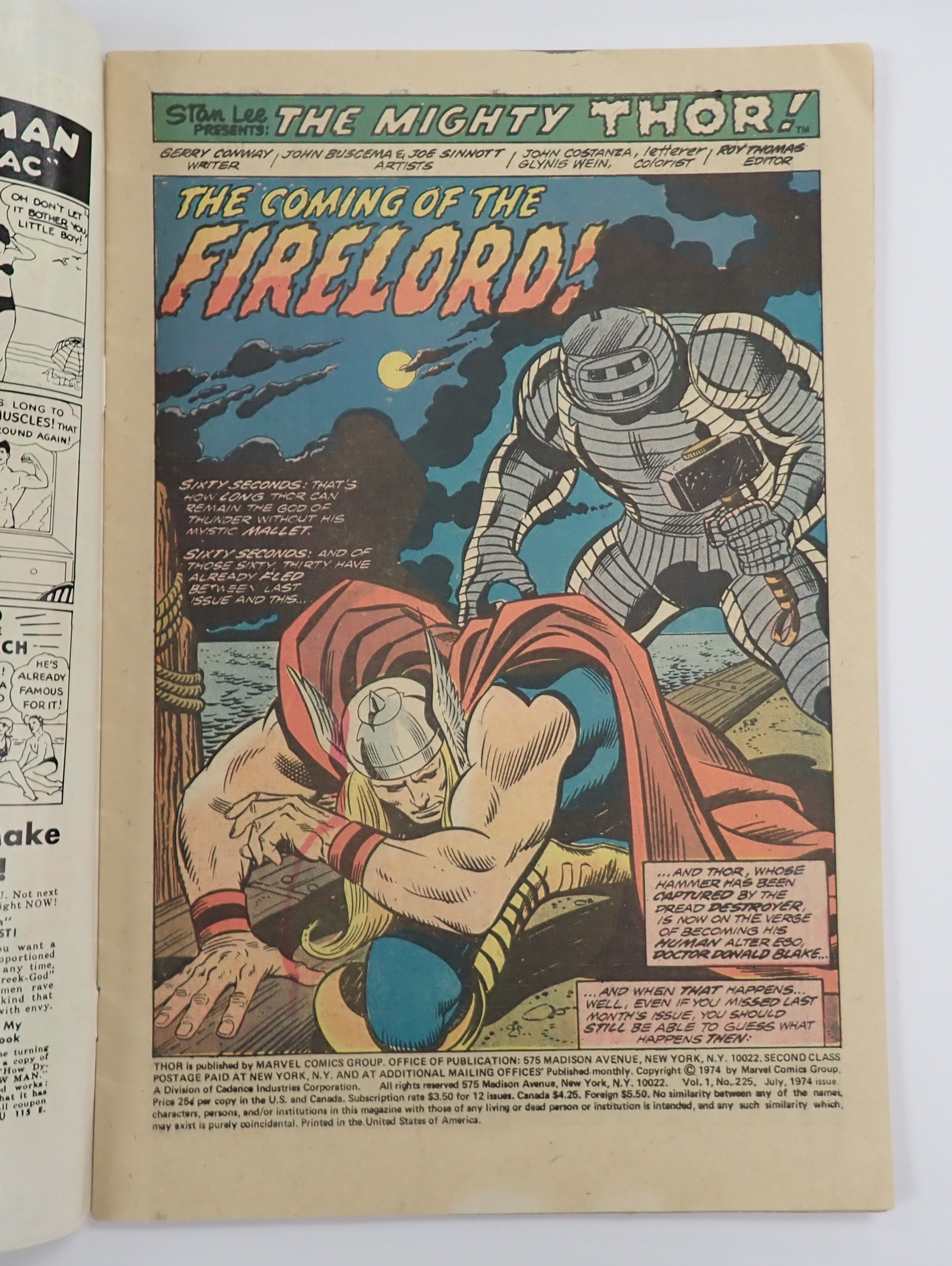 Thor #225 (1974) - VG (4.0) - 1st Firelord